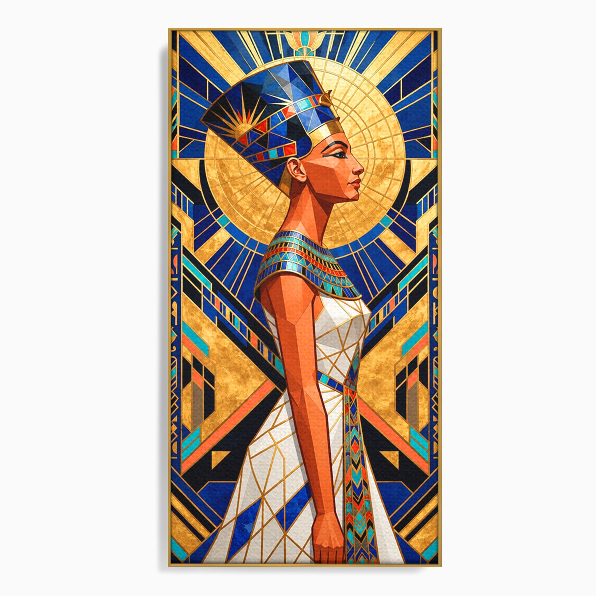 Tablou Canvas Premium LuxCanva® T1055, Regina Soarelui, Egipt, Regina, Portret, Art Deco, Birou, Culori Vibrante