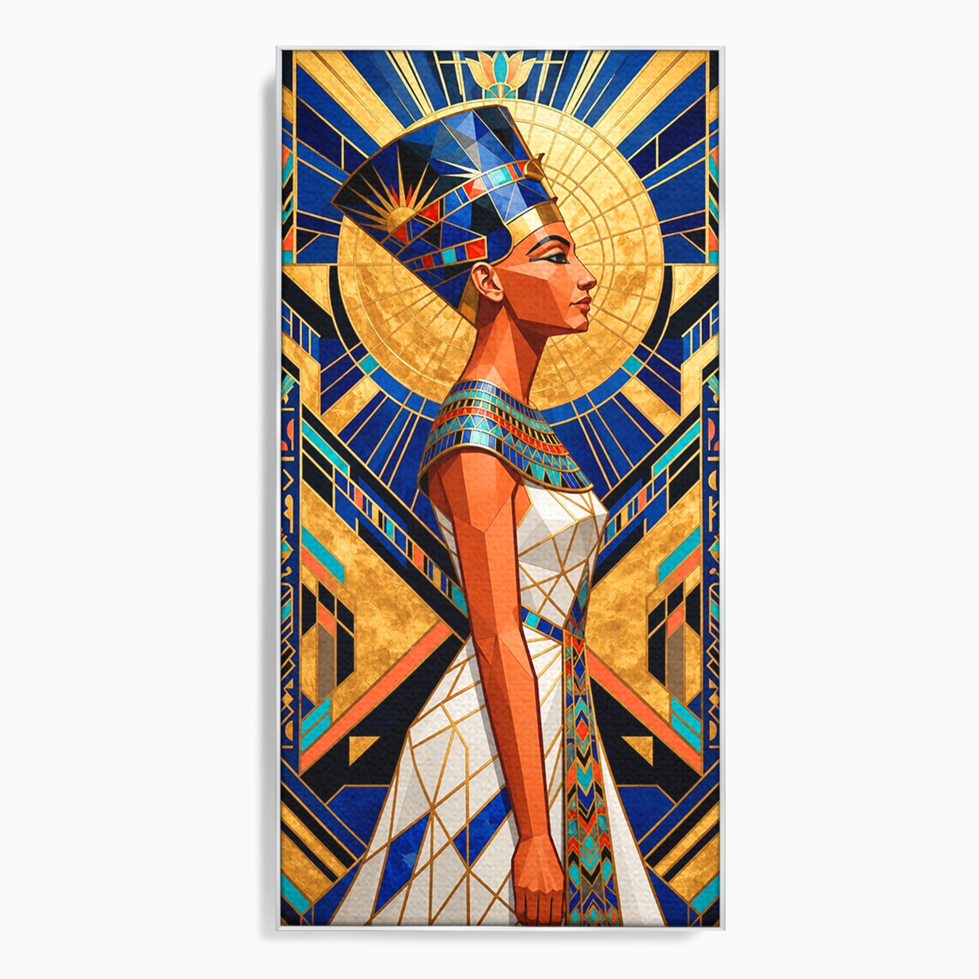 Tablou Canvas Premium LuxCanva® T1055, Regina Soarelui, Egipt, Regina, Portret, Art Deco, Birou, Culori Vibrante