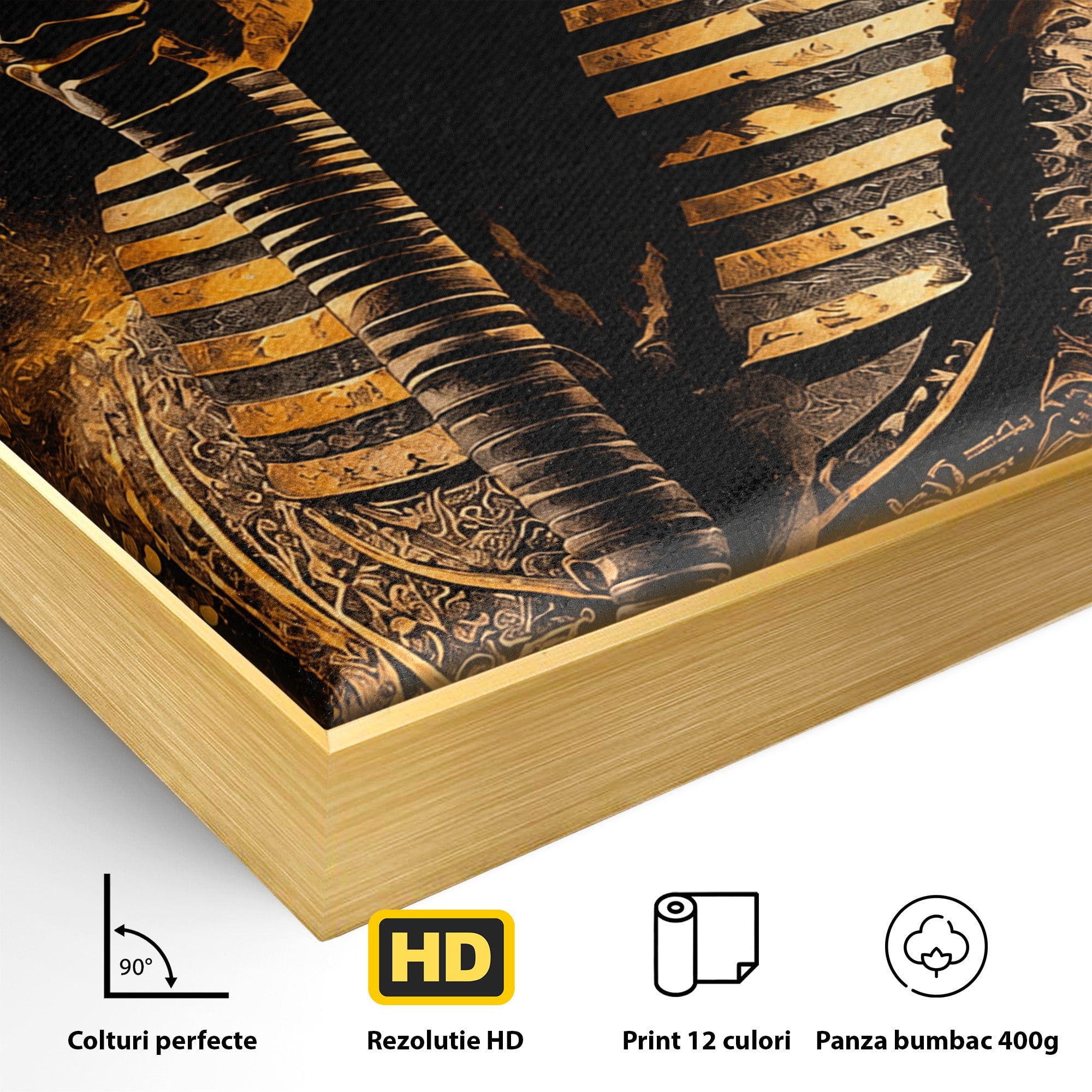 Tablou Canvas Premium LuxCanva® T1056, Faraonul Misterios, Faraon, Egipt, Antichitate, Mister, Birou, Culori Vibrante