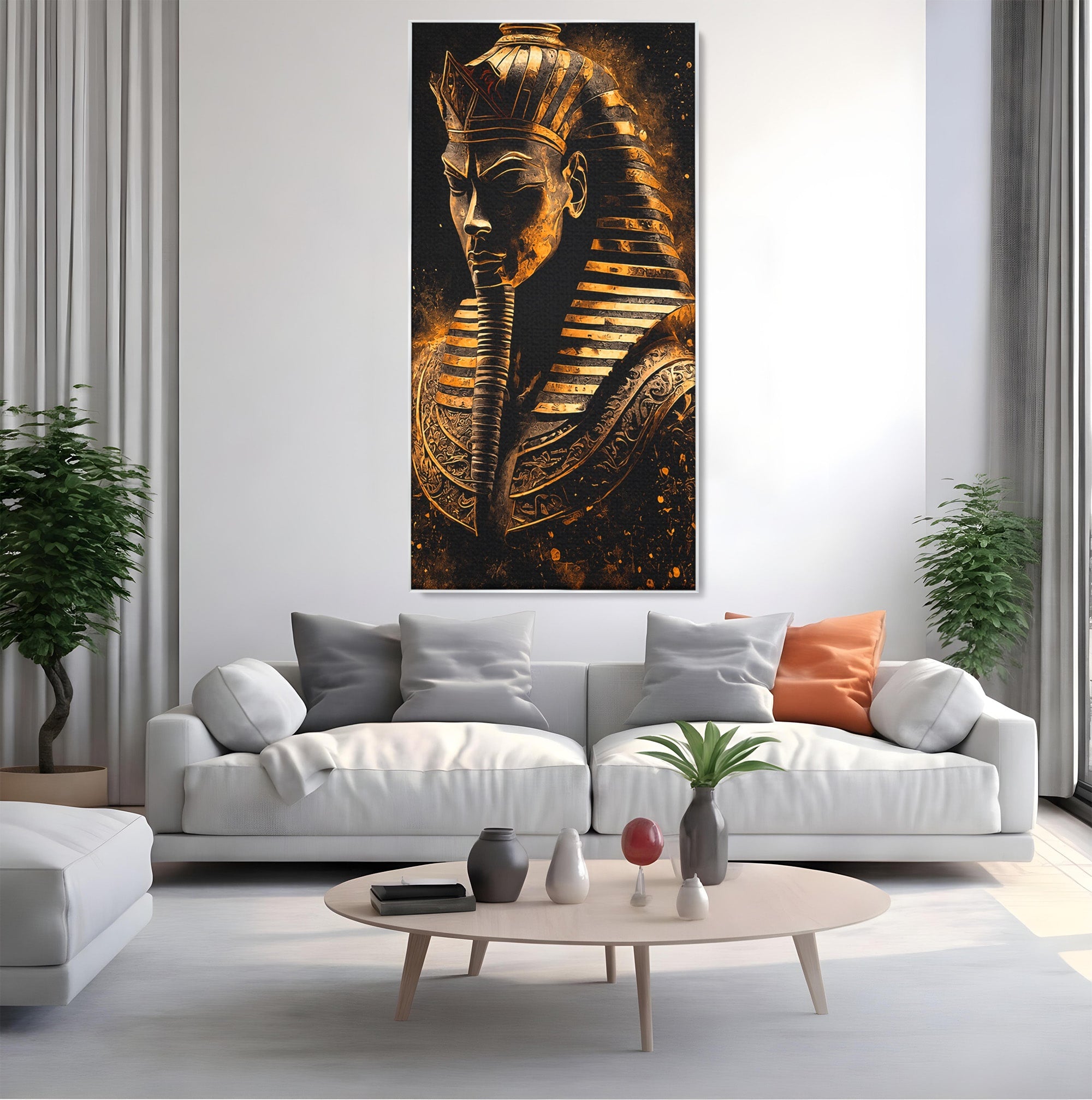 Tablou Canvas Premium LuxCanva® T1056, Faraonul Misterios, Faraon, Egipt, Antichitate, Mister, Birou, Culori Vibrante