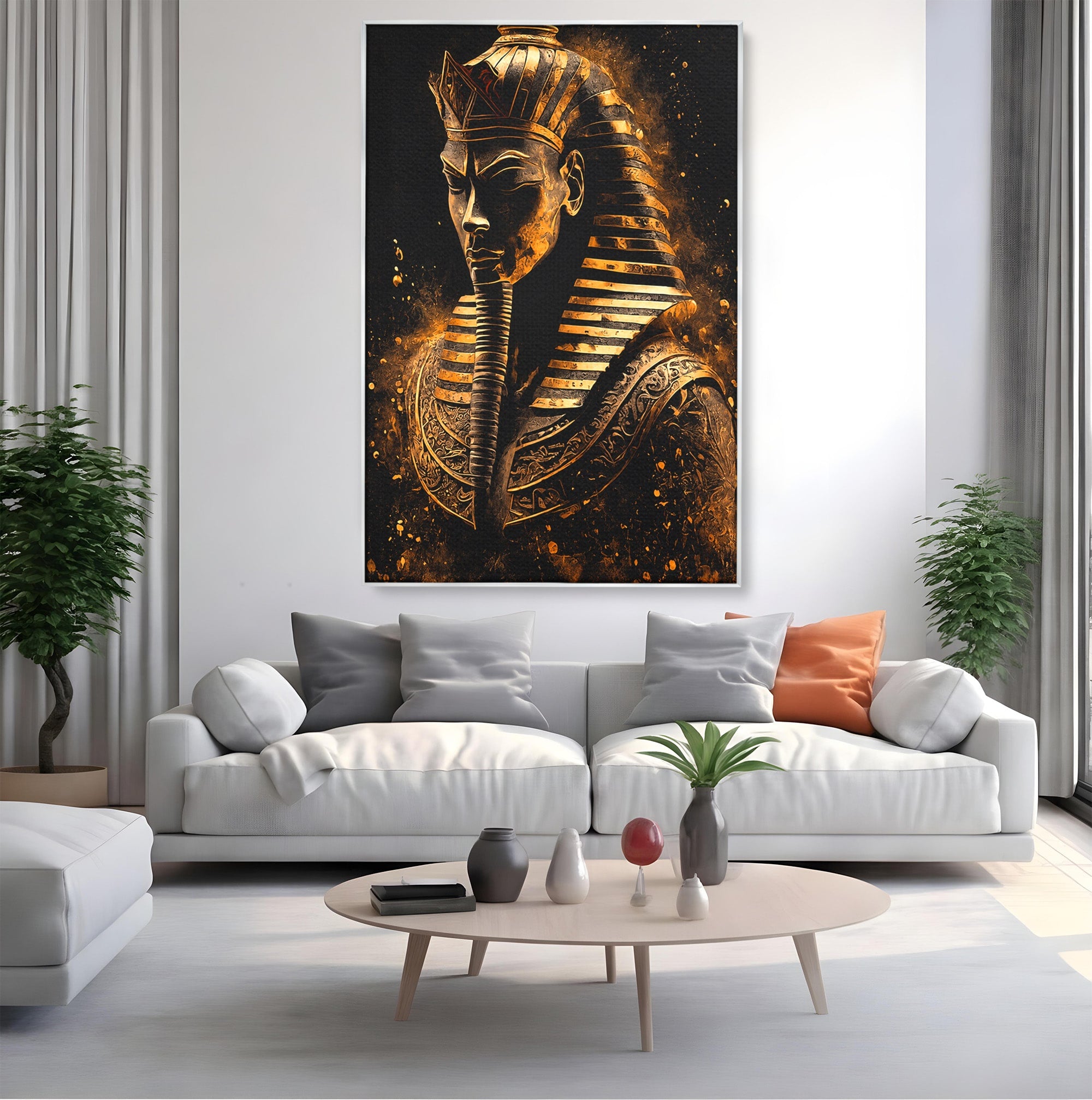 Tablou Canvas Premium LuxCanva® T1056, Faraonul Misterios, Faraon, Egipt, Antichitate, Mister, Birou, Culori Vibrante