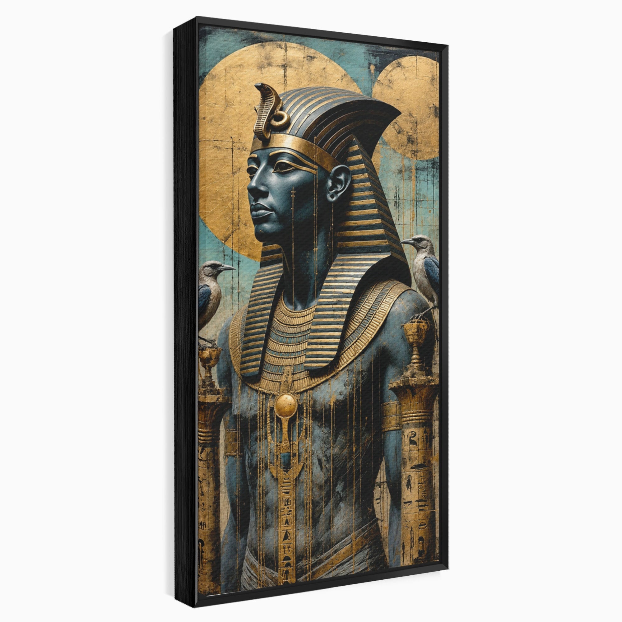 Tablou Canvas Premium LuxCanva® T1057, Faraon Egiptean Regal, Faraon, Egipt, Istoric, Antic, Dormitor, Culori Vibrante