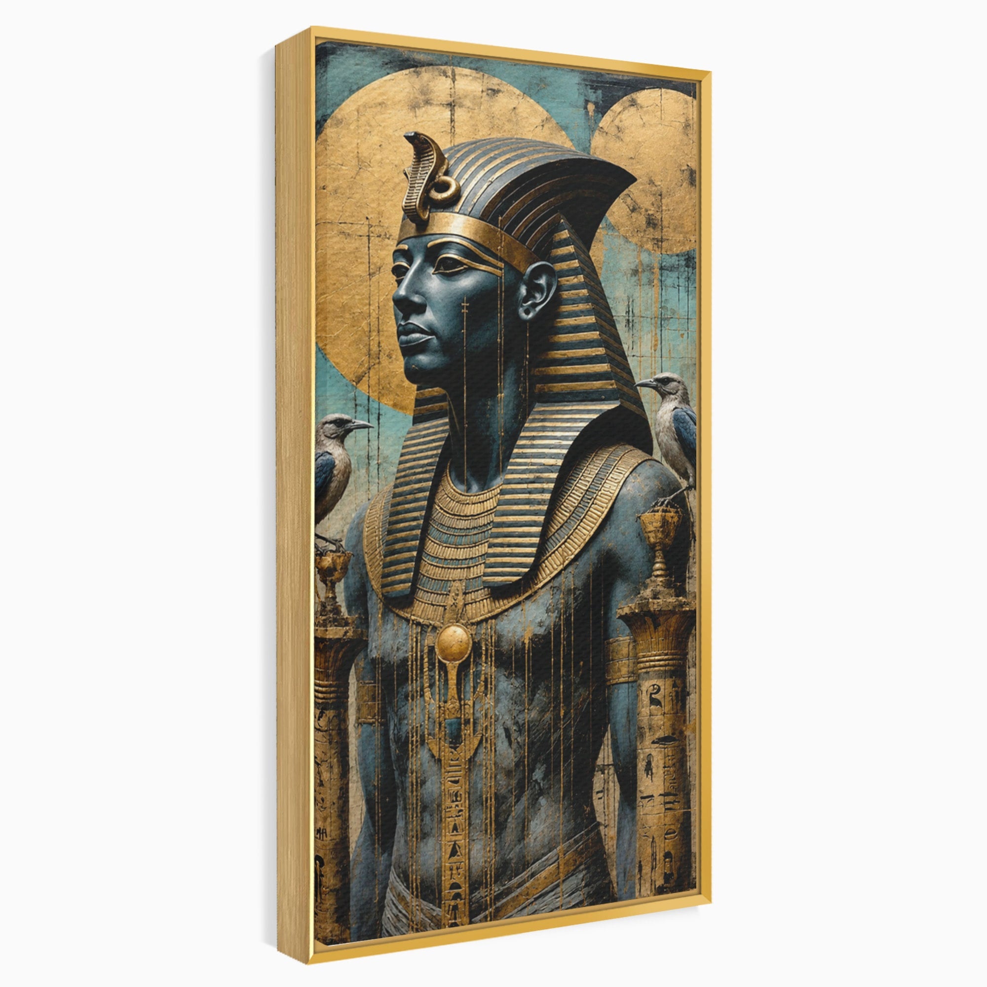 Tablou Canvas Premium LuxCanva® T1057, Faraon Egiptean Regal, Faraon, Egipt, Istoric, Antic, Dormitor, Culori Vibrante