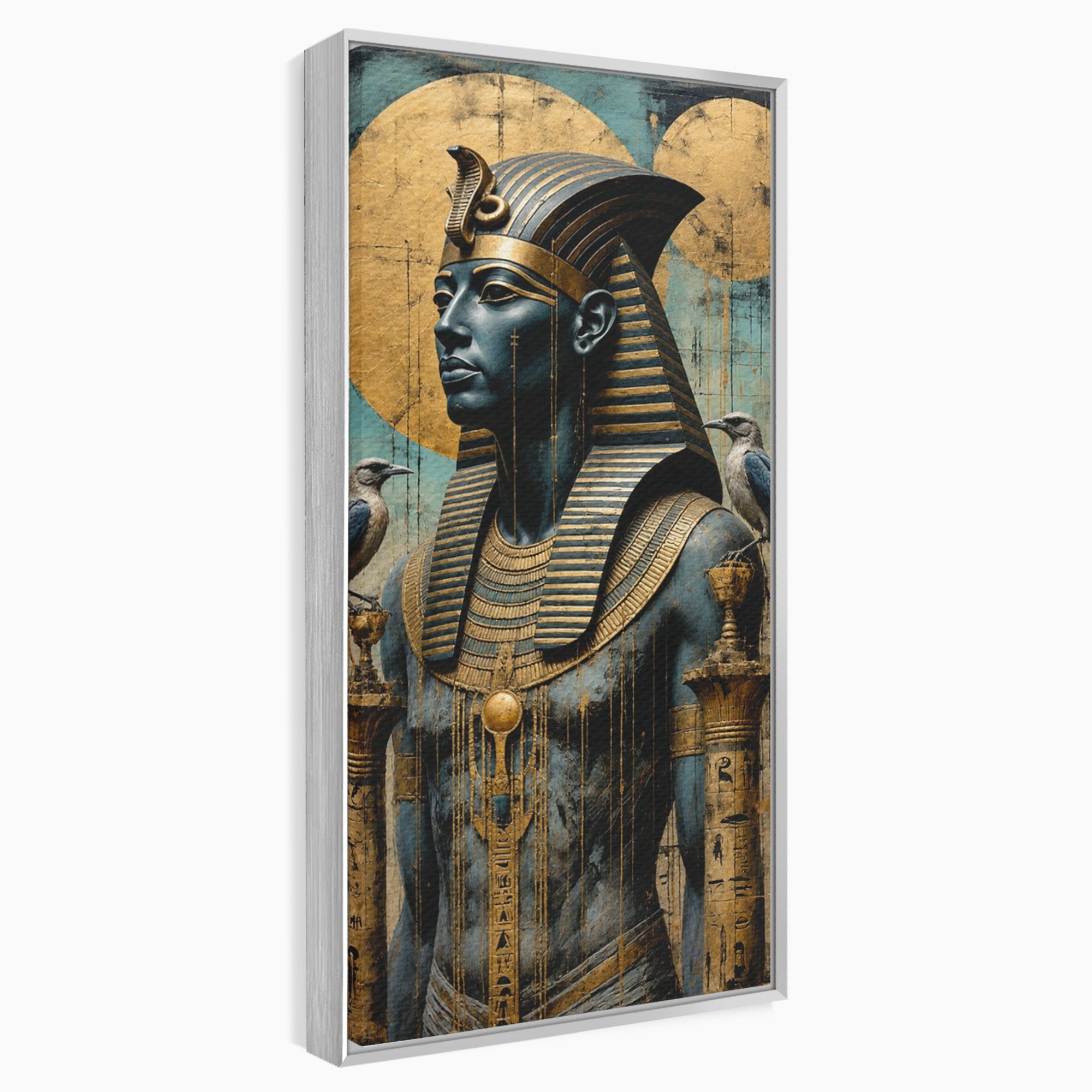 Tablou Canvas Premium LuxCanva® T1057, Faraon Egiptean Regal, Faraon, Egipt, Istoric, Antic, Dormitor, Culori Vibrante