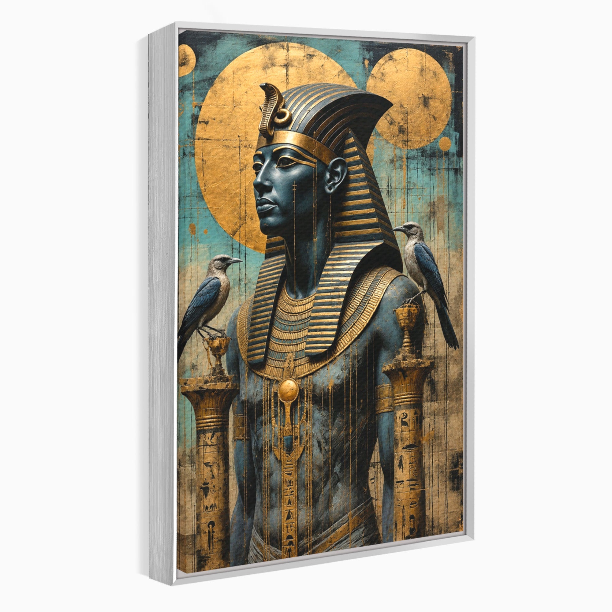 Tablou Canvas Premium LuxCanva® T1057, Faraon Egiptean Regal, Faraon, Egipt, Istoric, Antic, Dormitor, Culori Vibrante
