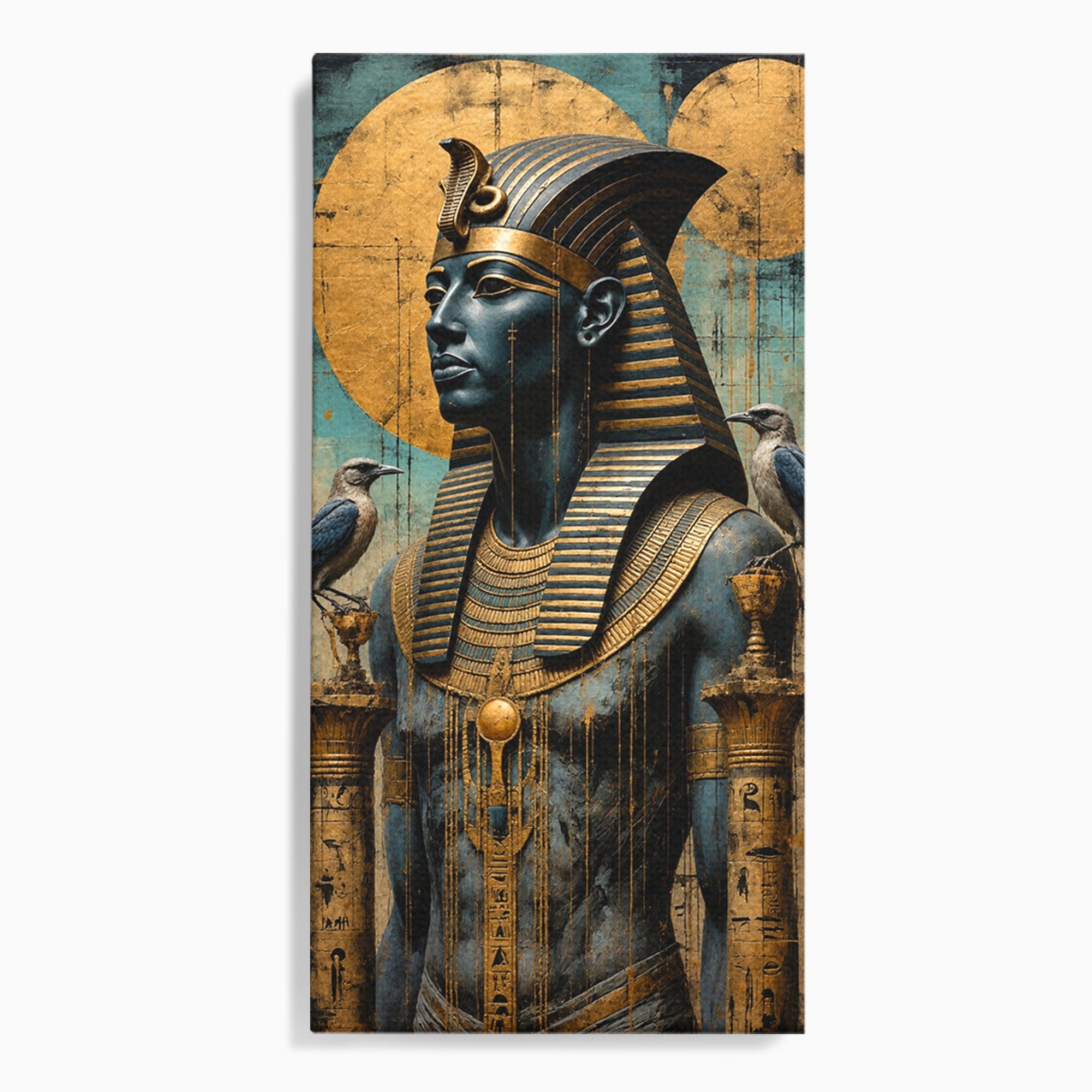 Tablou Canvas Premium LuxCanva® T1057, Faraon Egiptean Regal, Faraon, Egipt, Istoric, Antic, Dormitor, Culori Vibrante