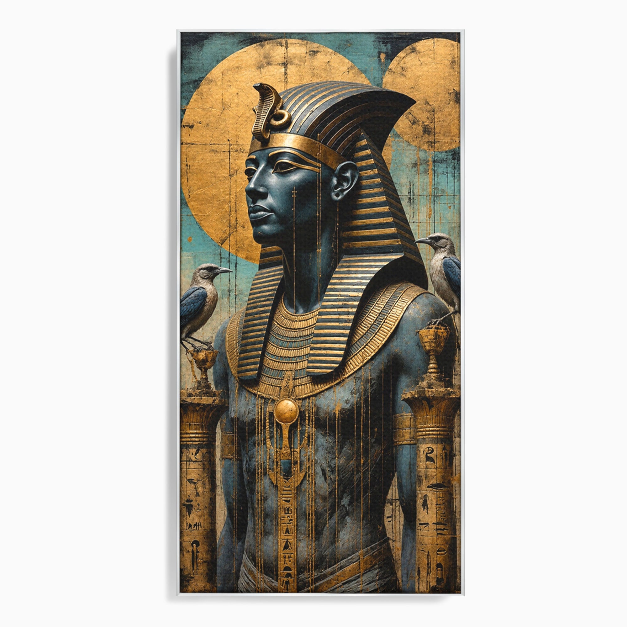 Tablou Canvas Premium LuxCanva® T1057, Faraon Egiptean Regal, Faraon, Egipt, Istoric, Antic, Dormitor, Culori Vibrante