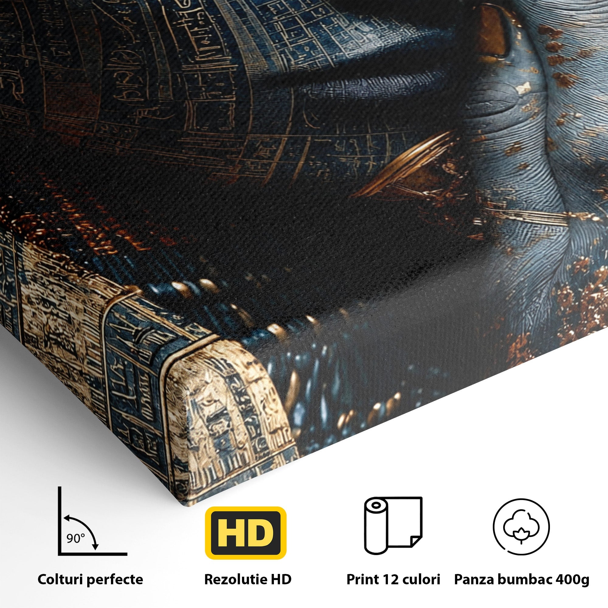 Tablou Canvas Premium LuxCanva® T1058, Misterul Faraonului, Egipt, Regina, Antichitate, Portret, Dormitor, Culori Vibrante