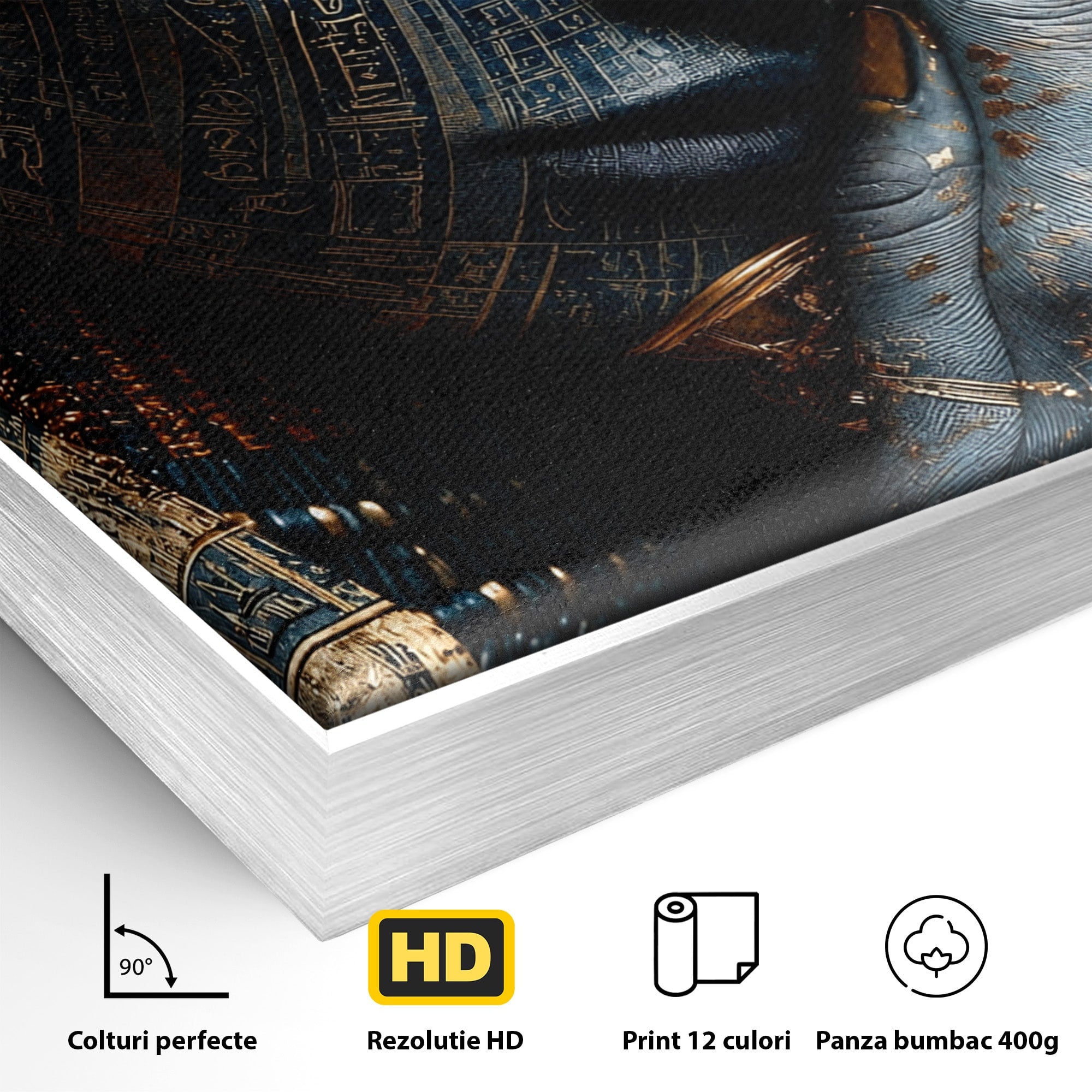 Tablou Canvas Premium LuxCanva® T1058, Misterul Faraonului, Egipt, Regina, Antichitate, Portret, Dormitor, Culori Vibrante