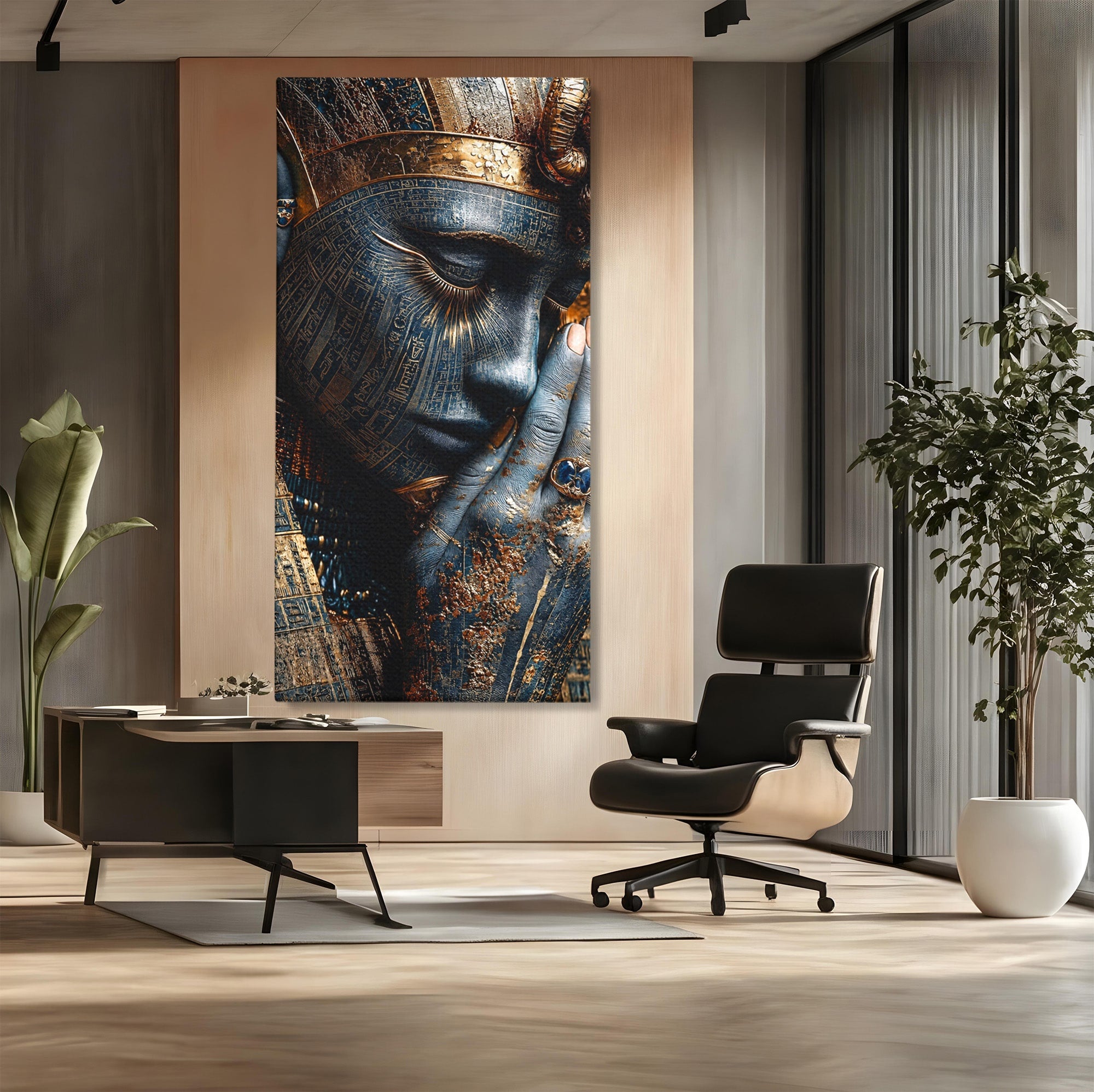 Tablou Canvas Premium LuxCanva® T1058, Misterul Faraonului, Egipt, Regina, Antichitate, Portret, Dormitor, Culori Vibrante