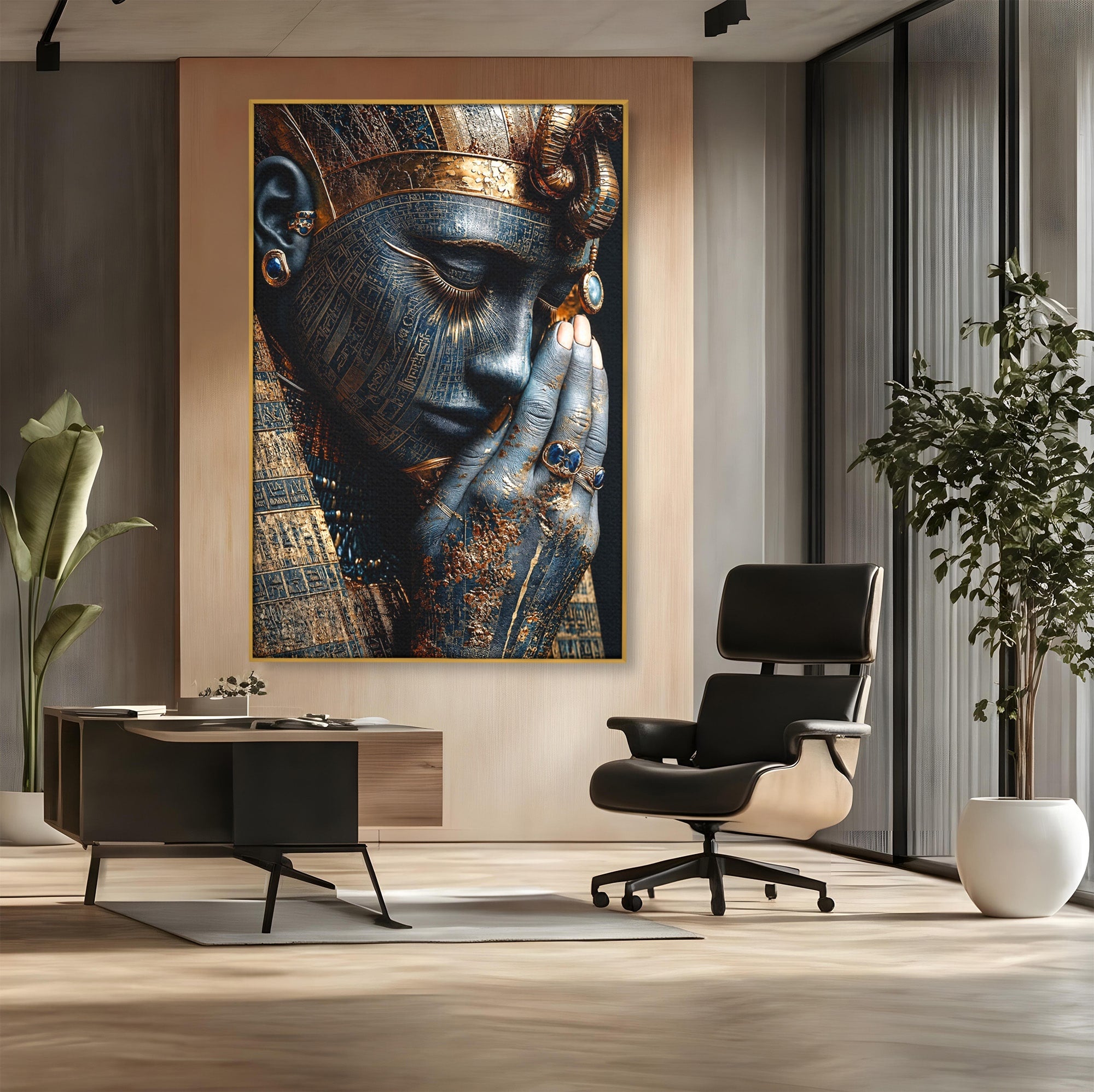 Tablou Canvas Premium LuxCanva® T1058, Misterul Faraonului, Egipt, Regina, Antichitate, Portret, Dormitor, Culori Vibrante