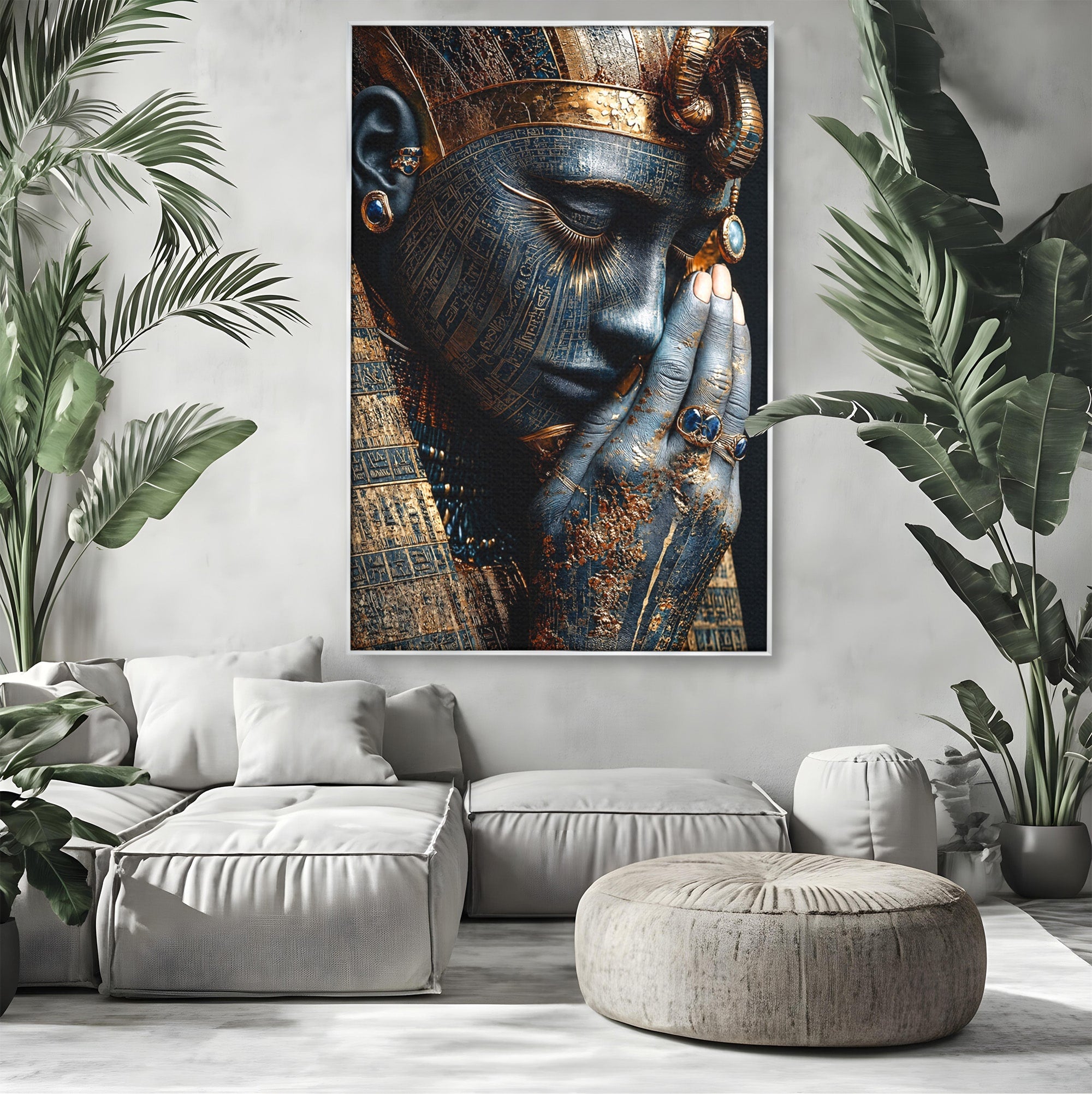 Tablou Canvas Premium LuxCanva® T1058, Misterul Faraonului, Egipt, Regina, Antichitate, Portret, Dormitor, Culori Vibrante