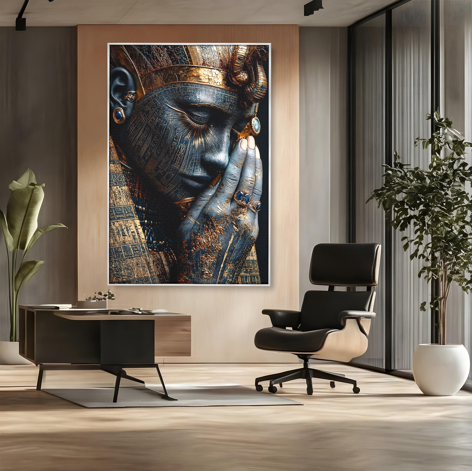 Tablou Canvas Premium LuxCanva® T1058, Misterul Faraonului, Egipt, Regina, Antichitate, Portret, Dormitor, Culori Vibrante