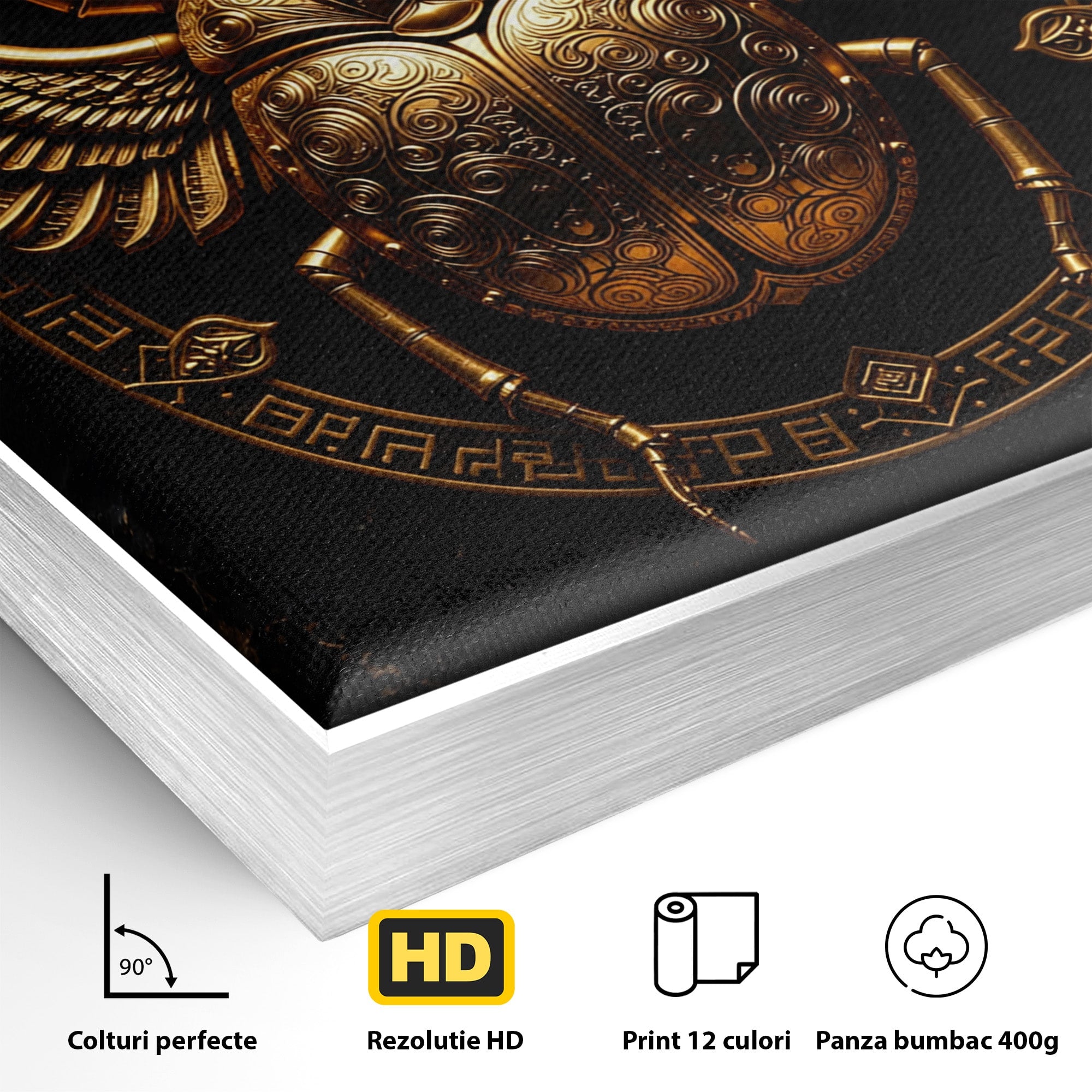 Tablou Canvas Premium LuxCanva® T1059, Scarab Auriu, Scarab, Egiptian, Simbolism, Arta, Birou, Culori Vibrante