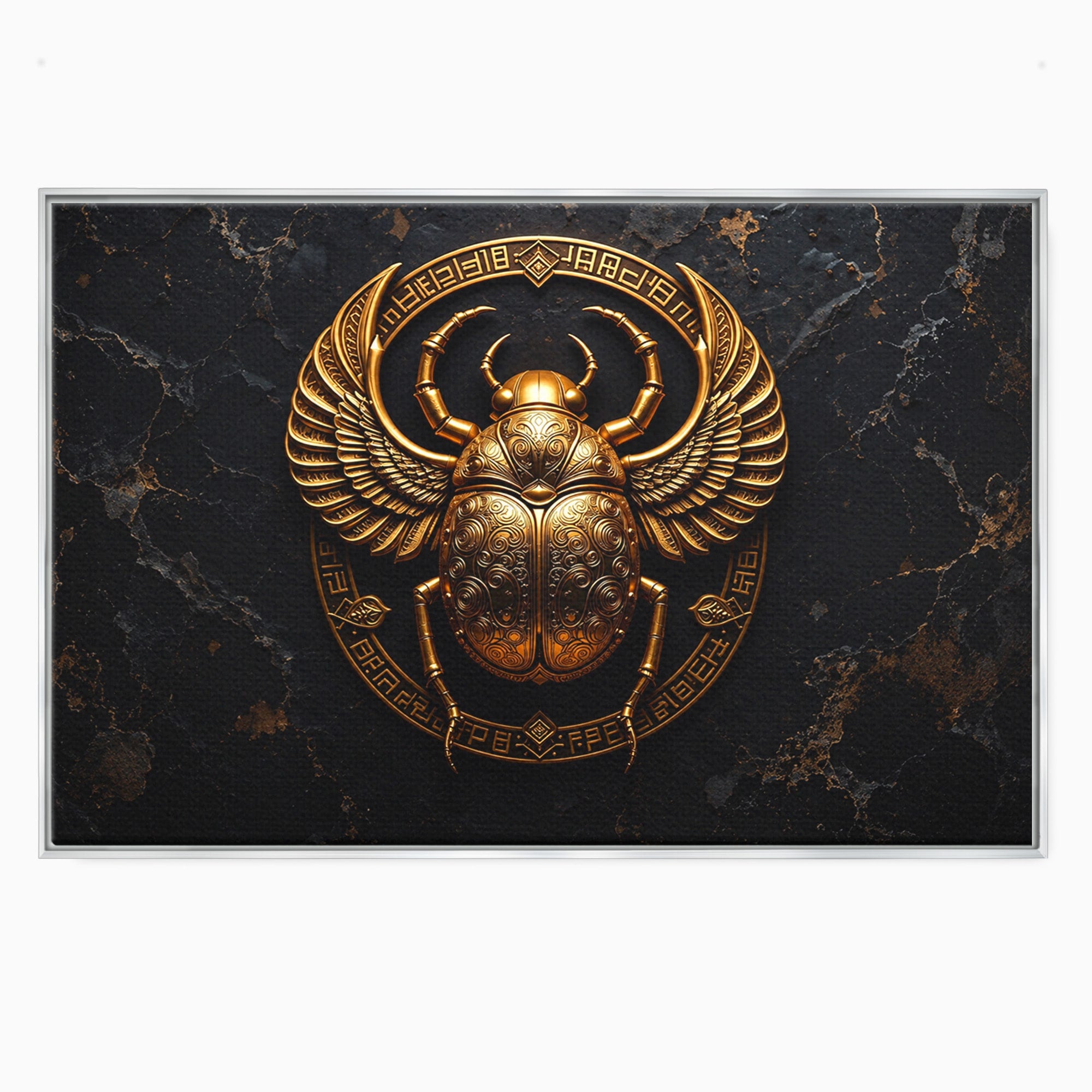 Tablou Canvas Premium LuxCanva® T1059, Scarab Auriu, Scarab, Egiptian, Simbolism, Arta, Birou, Culori Vibrante