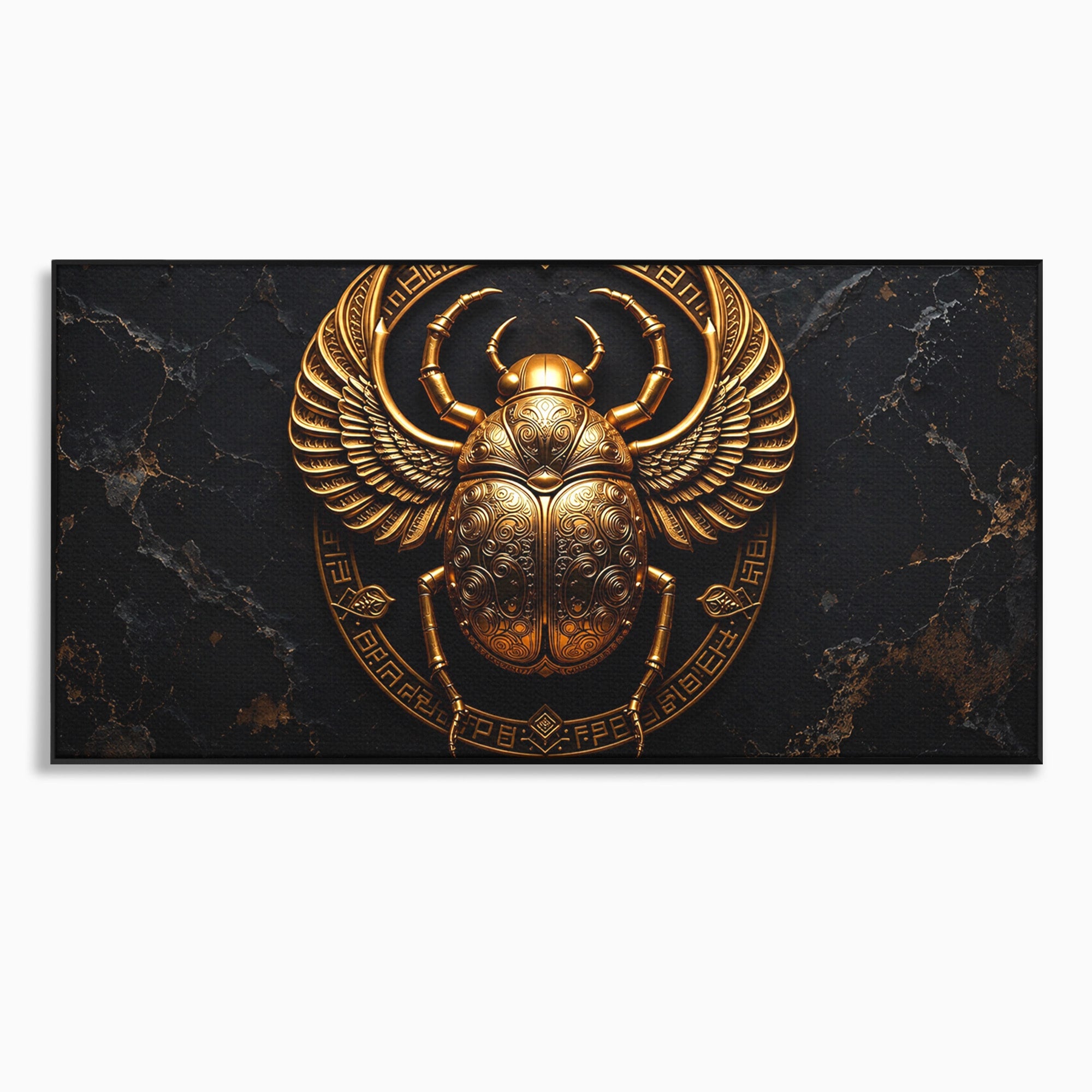 Tablou Canvas Premium LuxCanva® T1059, Scarab Auriu, Scarab, Egiptian, Simbolism, Arta, Birou, Culori Vibrante