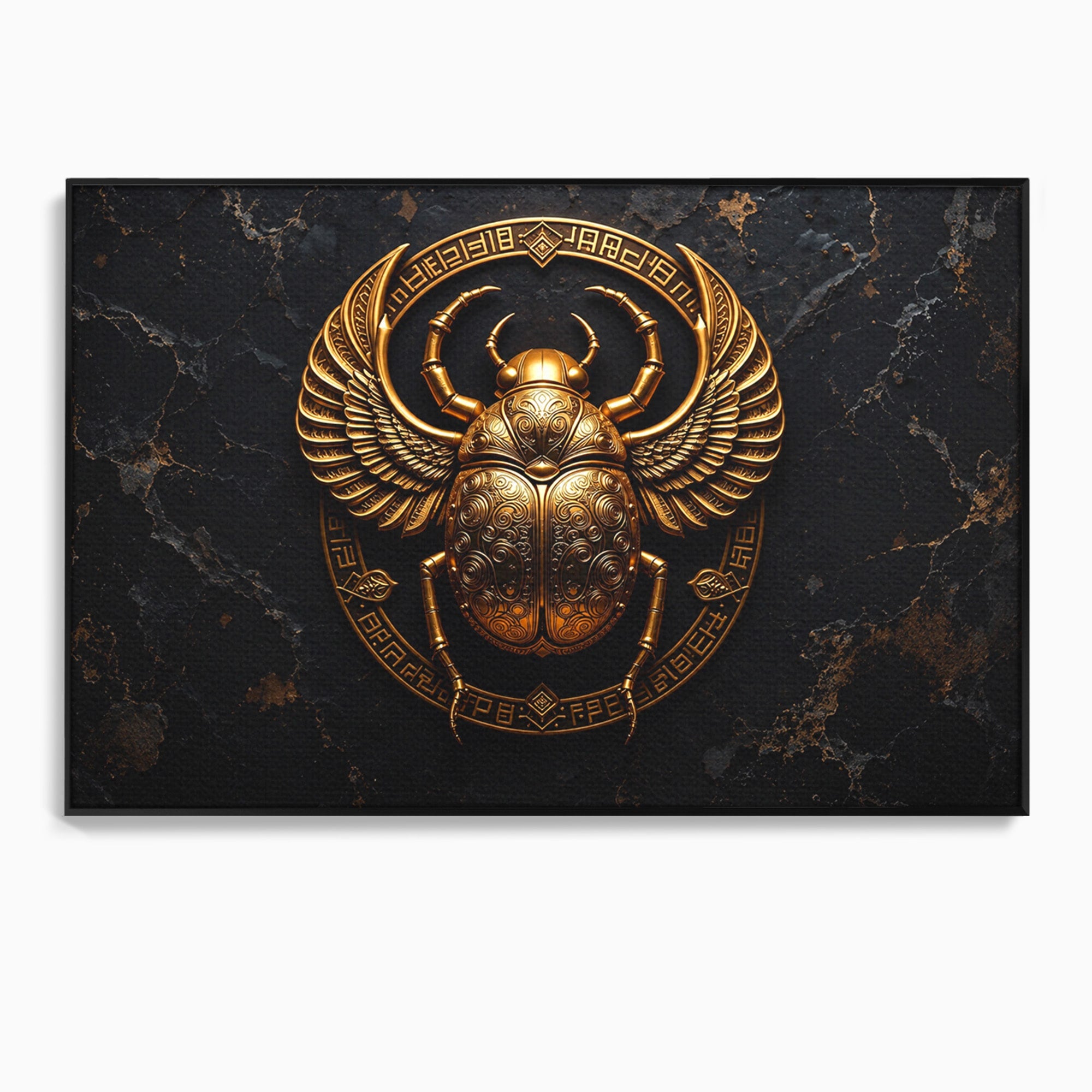 Tablou Canvas Premium LuxCanva® T1059, Scarab Auriu, Scarab, Egiptian, Simbolism, Arta, Birou, Culori Vibrante