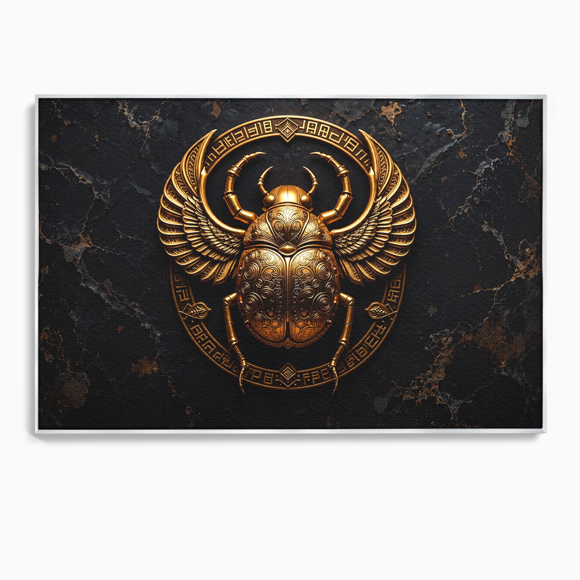 Tablou Canvas Premium LuxCanva® T1059, Scarab Auriu, Scarab, Egiptian, Simbolism, Arta, Birou, Culori Vibrante