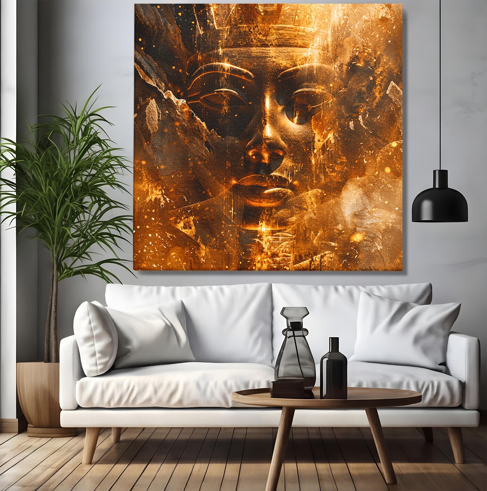 Tablou Canvas Premium LuxCanva® T1060, Fata Faraonului Auriu, Faraon, Egipt, Antic, Mister, Birou, Culori Vibrante