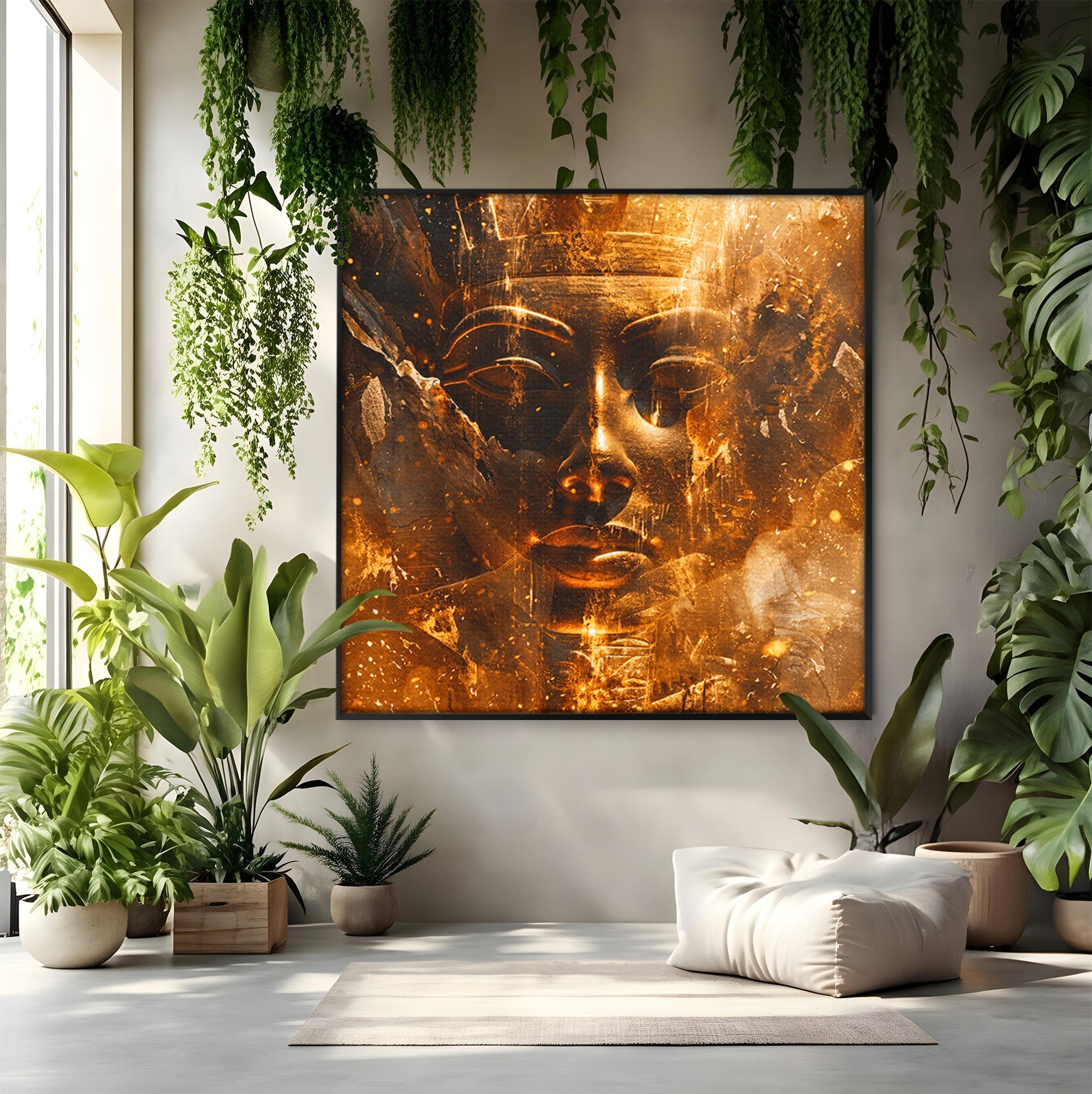 Tablou Canvas Premium LuxCanva® T1060, Fata Faraonului Auriu, Faraon, Egipt, Antic, Mister, Birou, Culori Vibrante