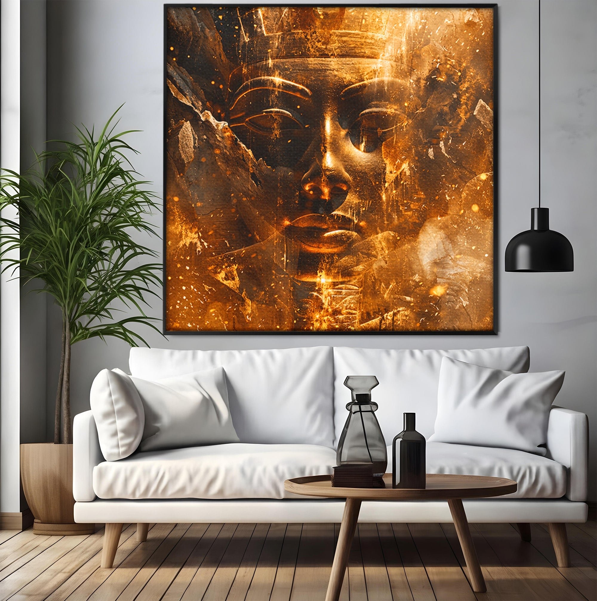 Tablou Canvas Premium LuxCanva® T1060, Fata Faraonului Auriu, Faraon, Egipt, Antic, Mister, Birou, Culori Vibrante