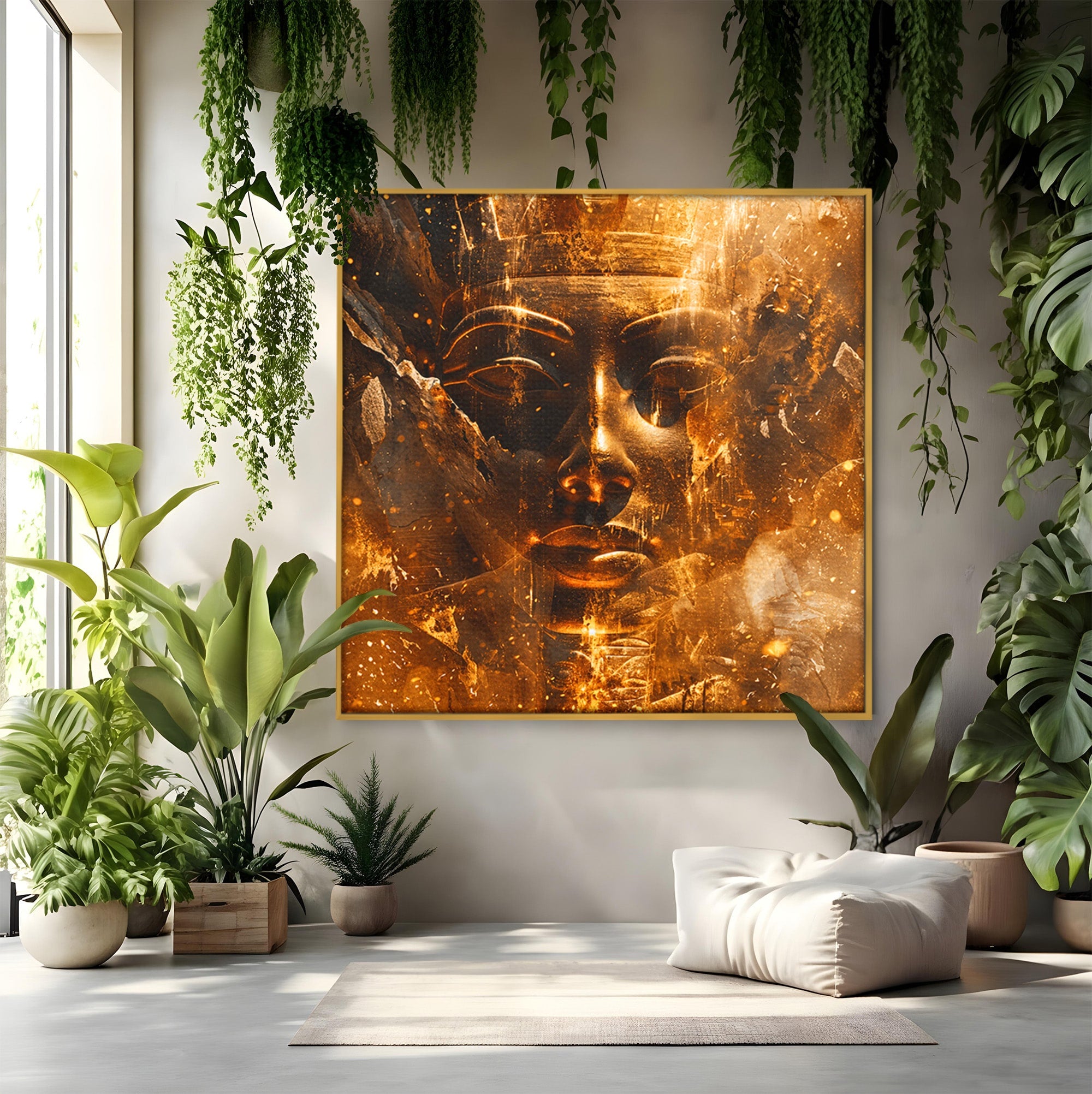Tablou Canvas Premium LuxCanva® T1060, Fata Faraonului Auriu, Faraon, Egipt, Antic, Mister, Birou, Culori Vibrante