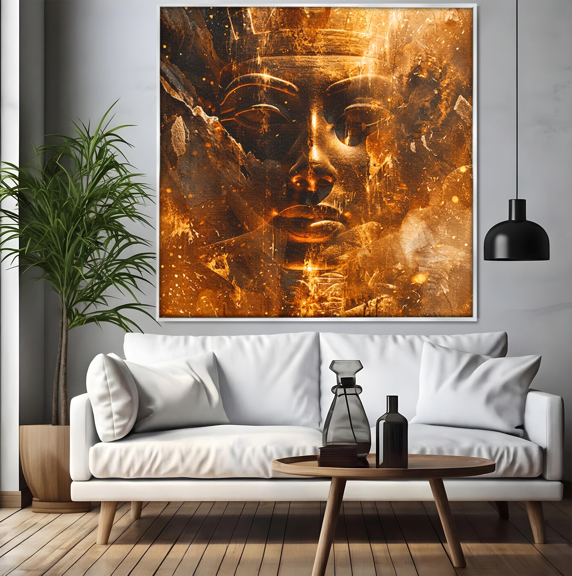 Tablou Canvas Premium LuxCanva® T1060, Fata Faraonului Auriu, Faraon, Egipt, Antic, Mister, Birou, Culori Vibrante