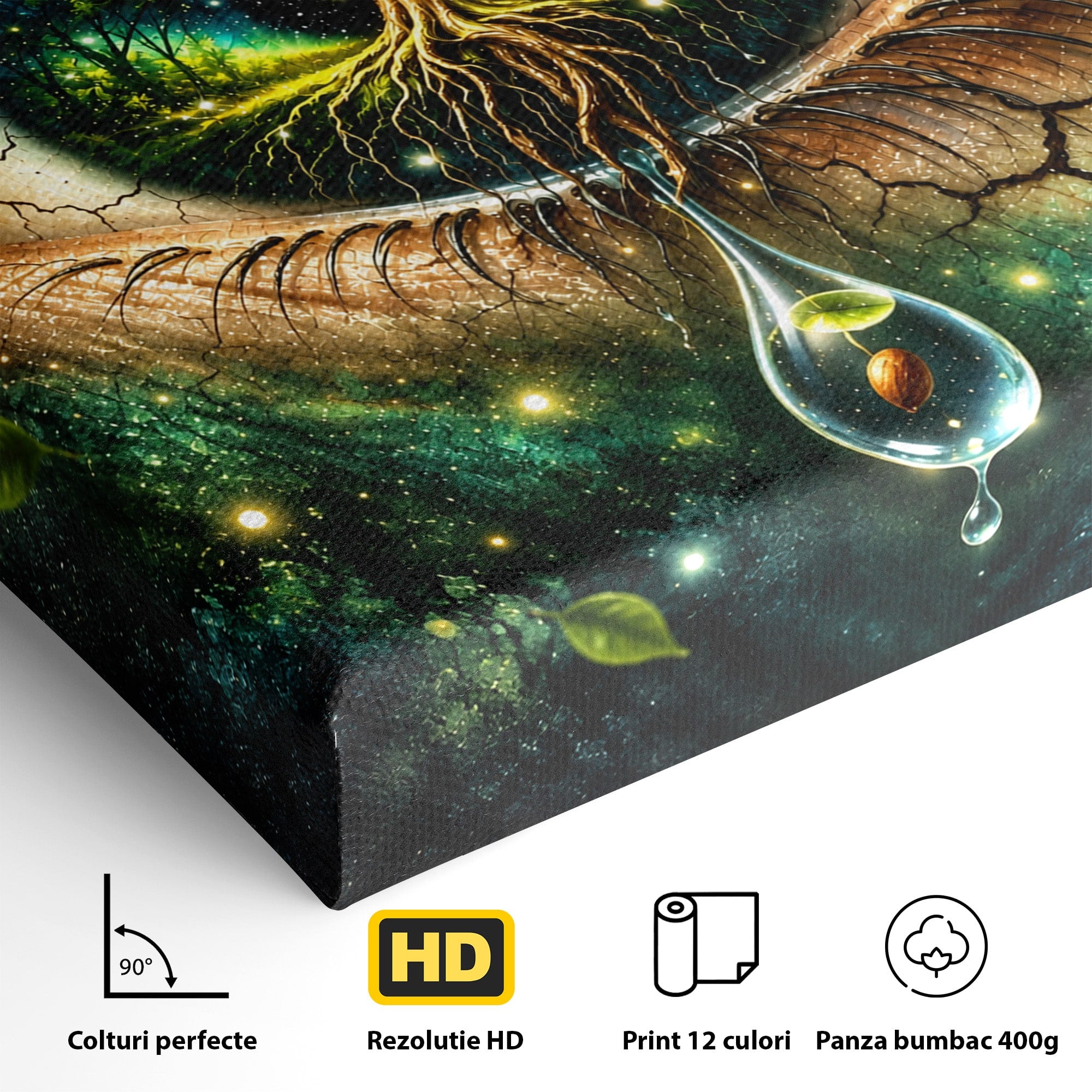 Tablou Canvas Premium LuxCanva® U1000, Ochiul Naturii, Ochi, Copac, Natura, Mistic, Living, Culori Vibrante