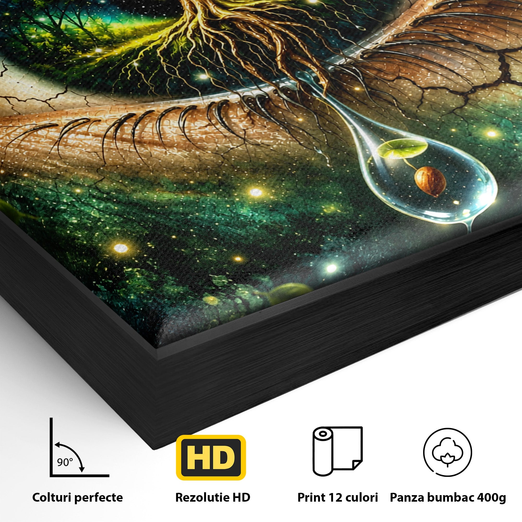 Tablou Canvas Premium LuxCanva® U1000, Ochiul Naturii, Ochi, Copac, Natura, Mistic, Living, Culori Vibrante
