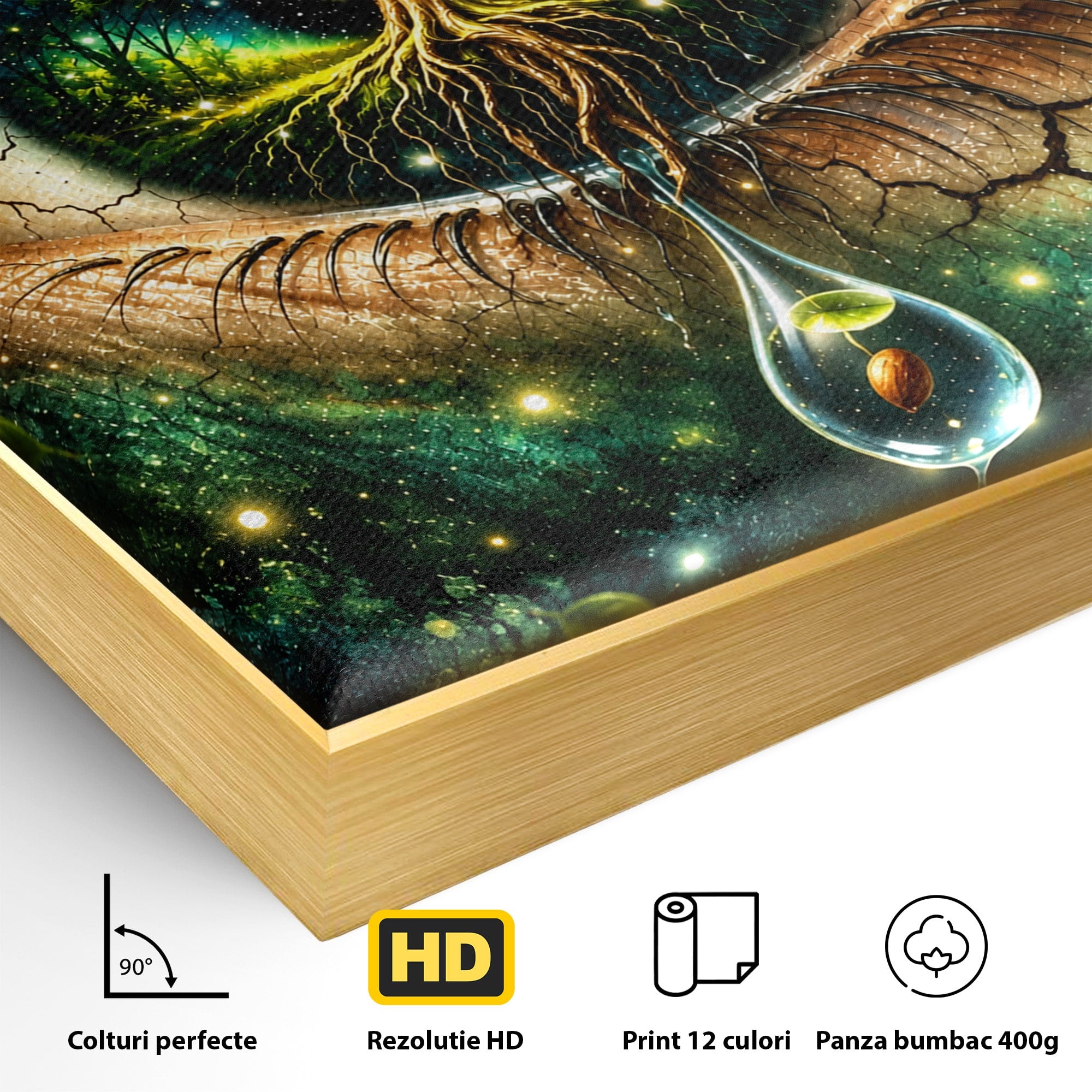 Tablou Canvas Premium LuxCanva® U1000, Ochiul Naturii, Ochi, Copac, Natura, Mistic, Living, Culori Vibrante