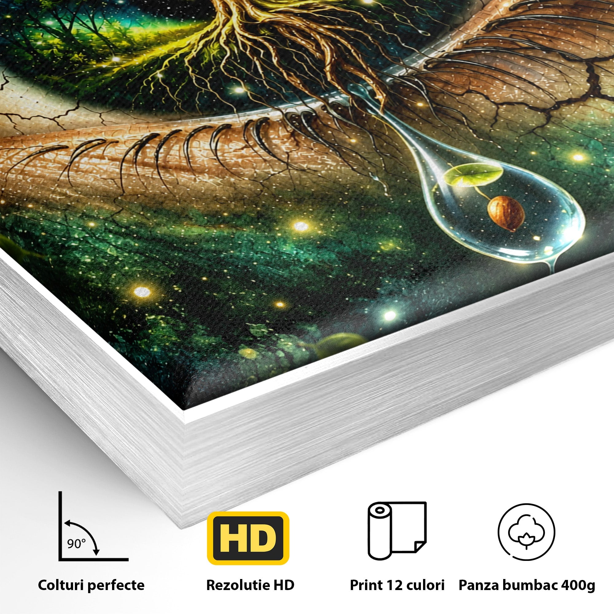 Tablou Canvas Premium LuxCanva® U1000, Ochiul Naturii, Ochi, Copac, Natura, Mistic, Living, Culori Vibrante