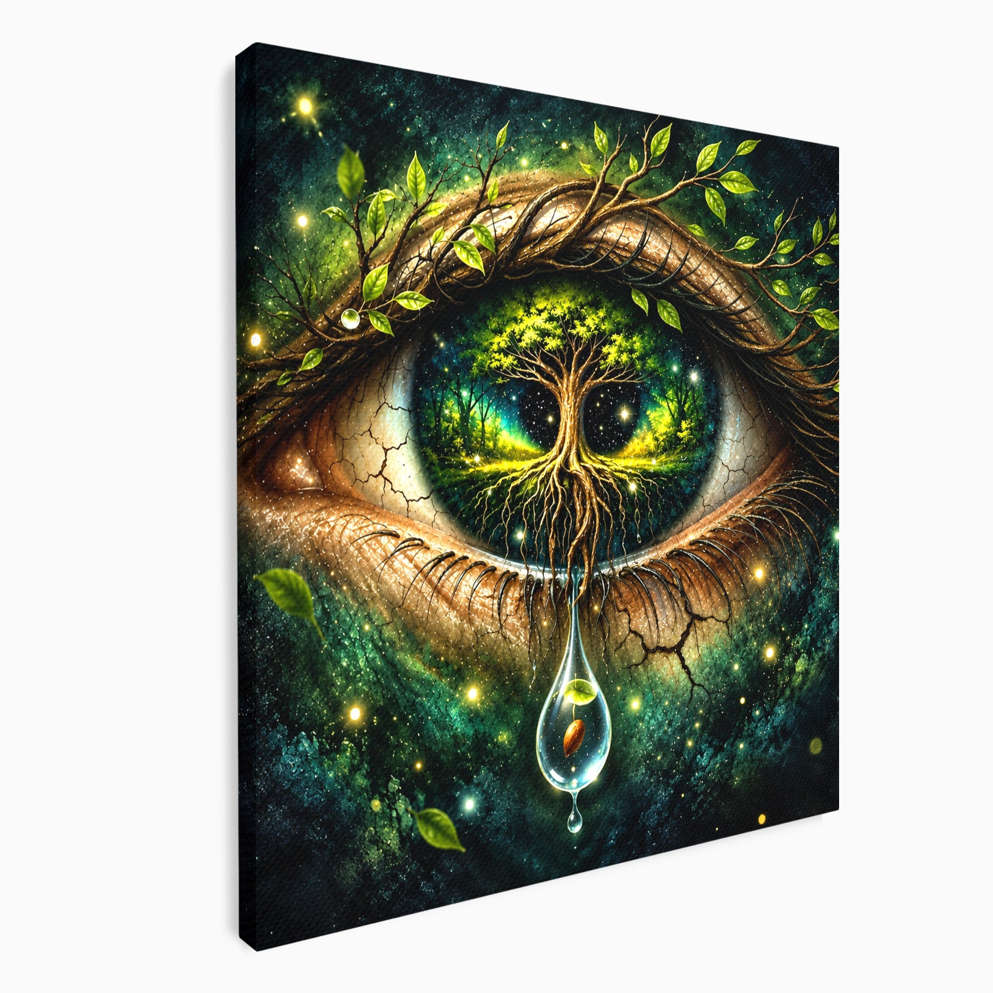 Tablou Canvas Premium LuxCanva® U1000, Ochiul Naturii, Ochi, Copac, Natura, Mistic, Living, Culori Vibrante