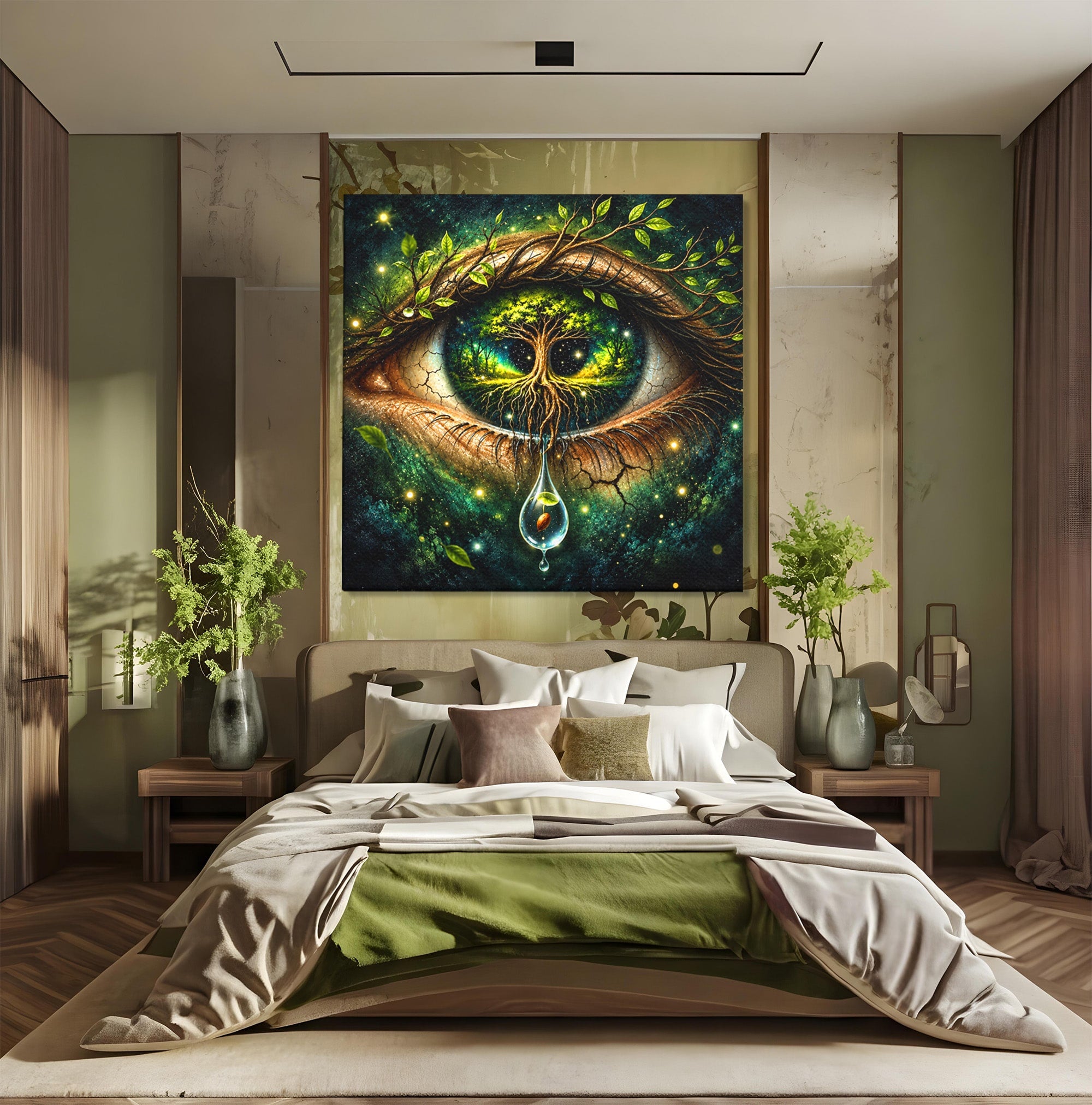 Tablou Canvas Premium LuxCanva® U1000, Ochiul Naturii, Ochi, Copac, Natura, Mistic, Living, Culori Vibrante