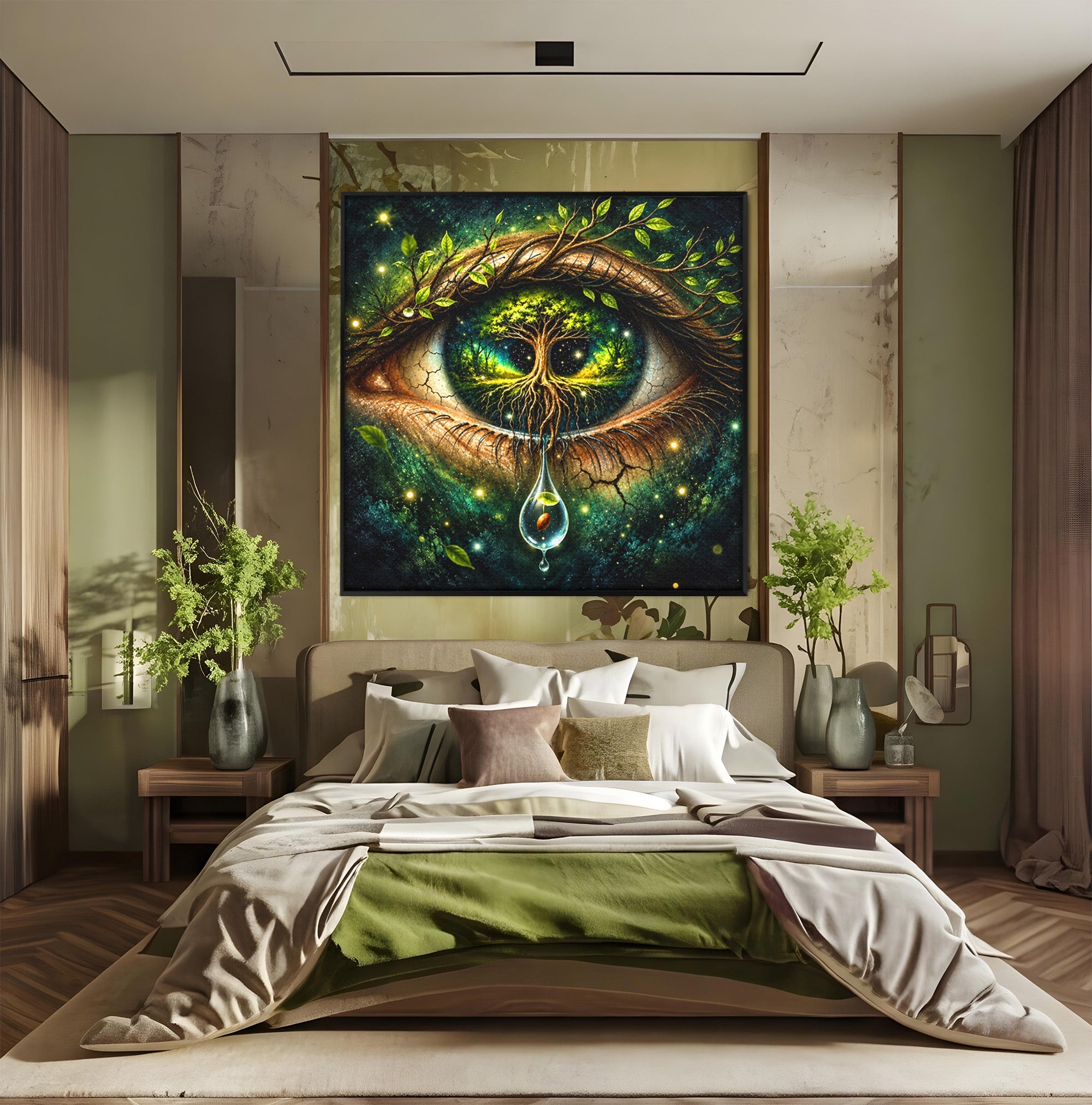 Tablou Canvas Premium LuxCanva® U1000, Ochiul Naturii, Ochi, Copac, Natura, Mistic, Living, Culori Vibrante