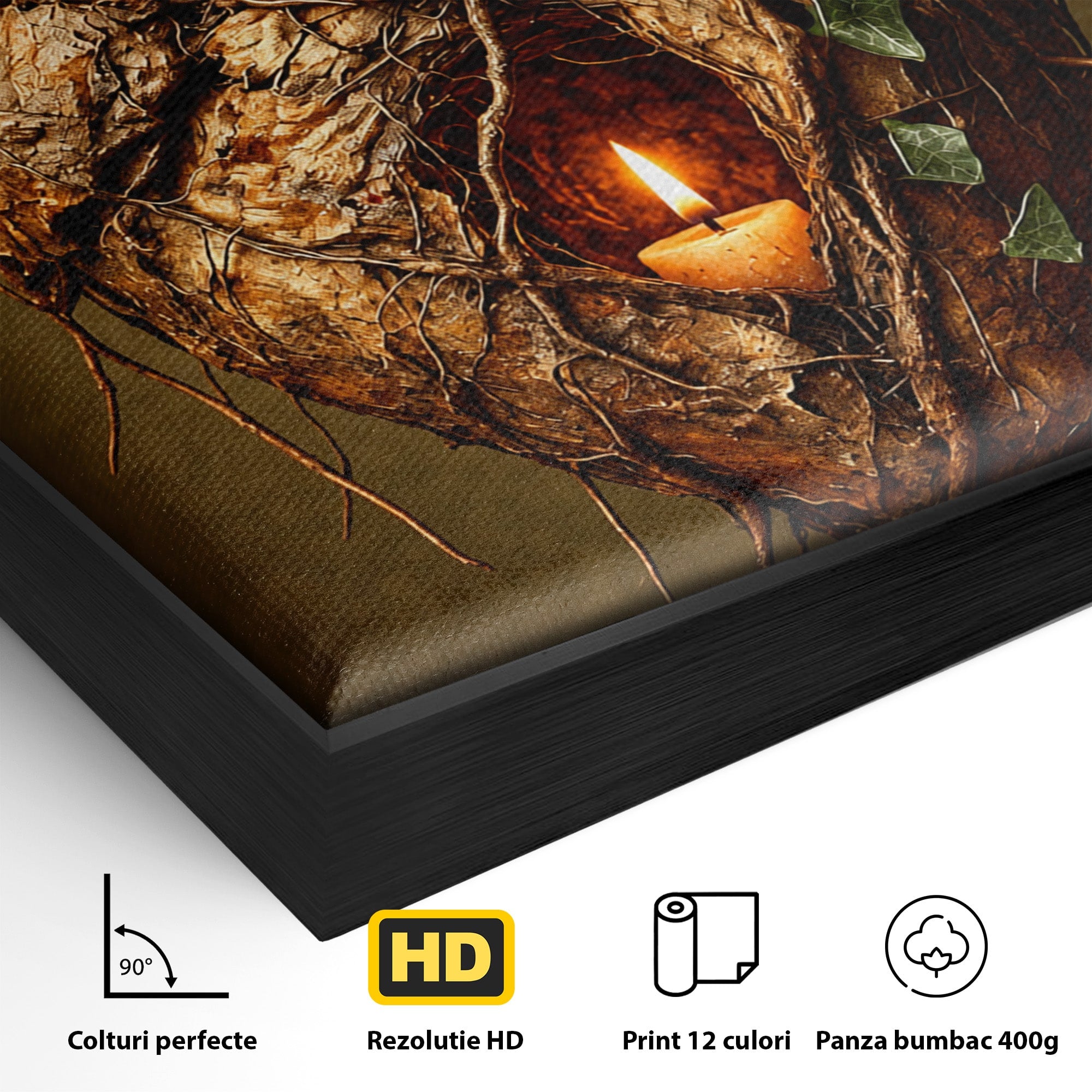 Tablou Canvas Premium LuxCanva® U1001, Inima Naturii, Inima, Natura, Lumanare, Arta, Living, Culori Vibrante