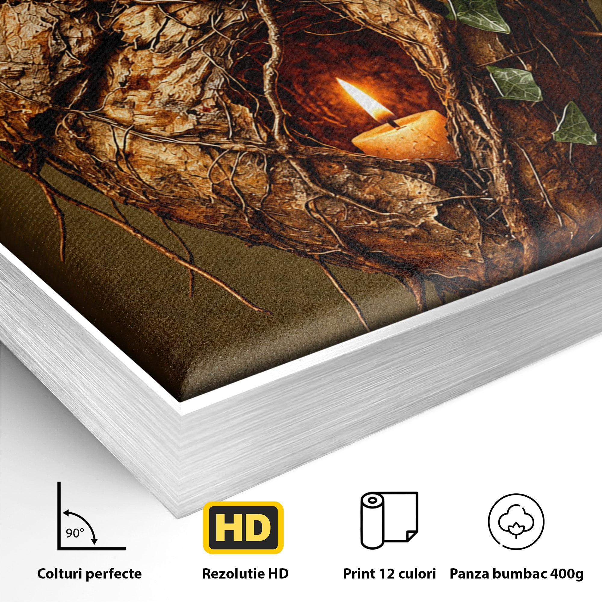 Tablou Canvas Premium LuxCanva® U1001, Inima Naturii, Inima, Natura, Lumanare, Arta, Living, Culori Vibrante