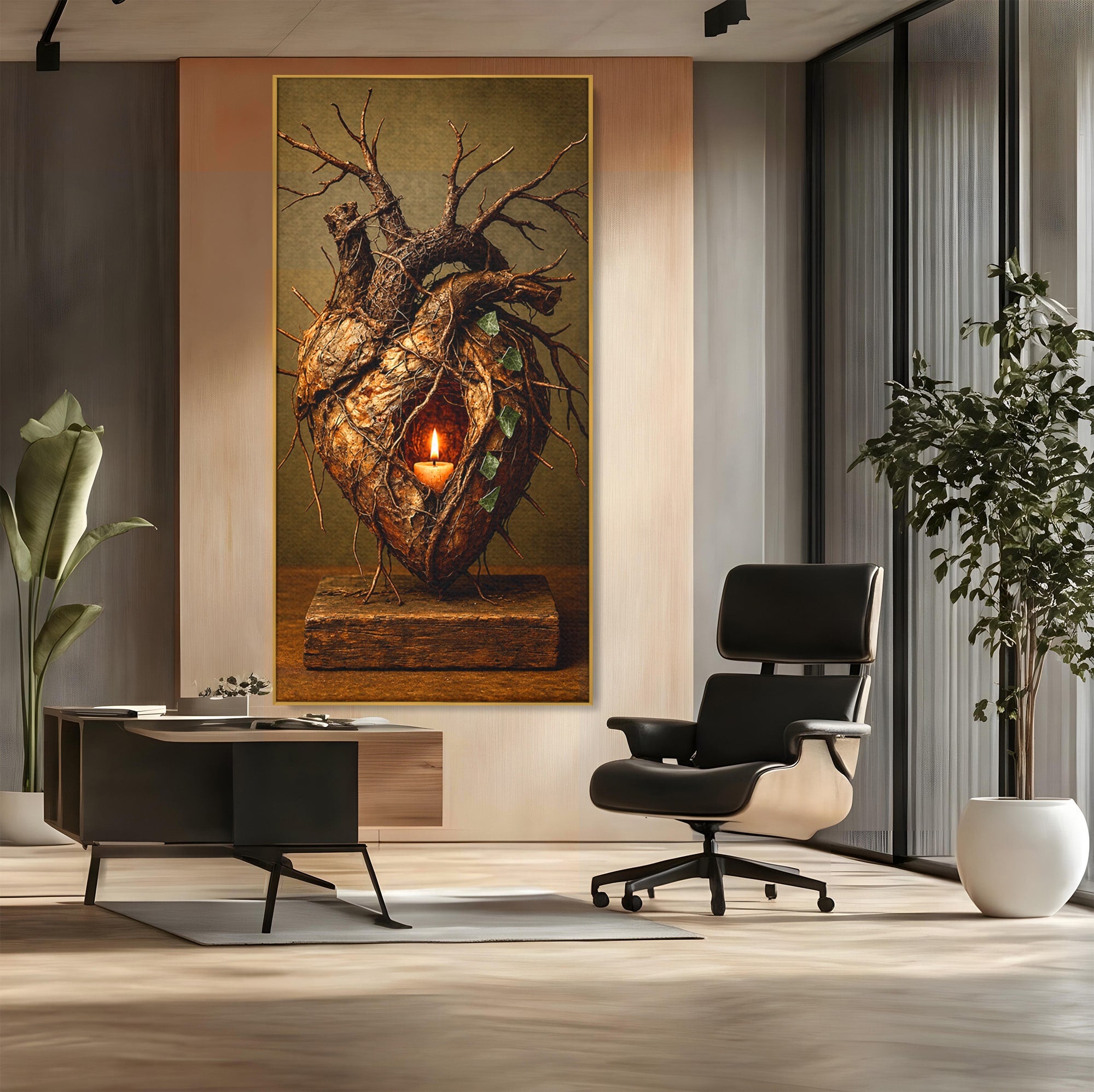 Tablou Canvas Premium LuxCanva® U1001, Inima Naturii, Inima, Natura, Lumanare, Arta, Living, Culori Vibrante