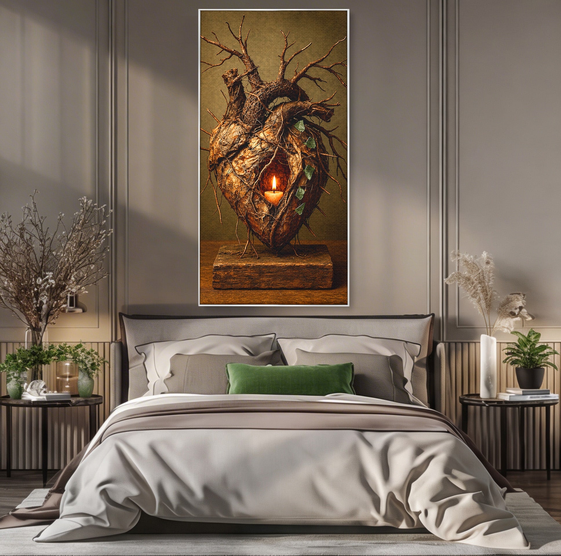 Tablou Canvas Premium LuxCanva® U1001, Inima Naturii, Inima, Natura, Lumanare, Arta, Living, Culori Vibrante