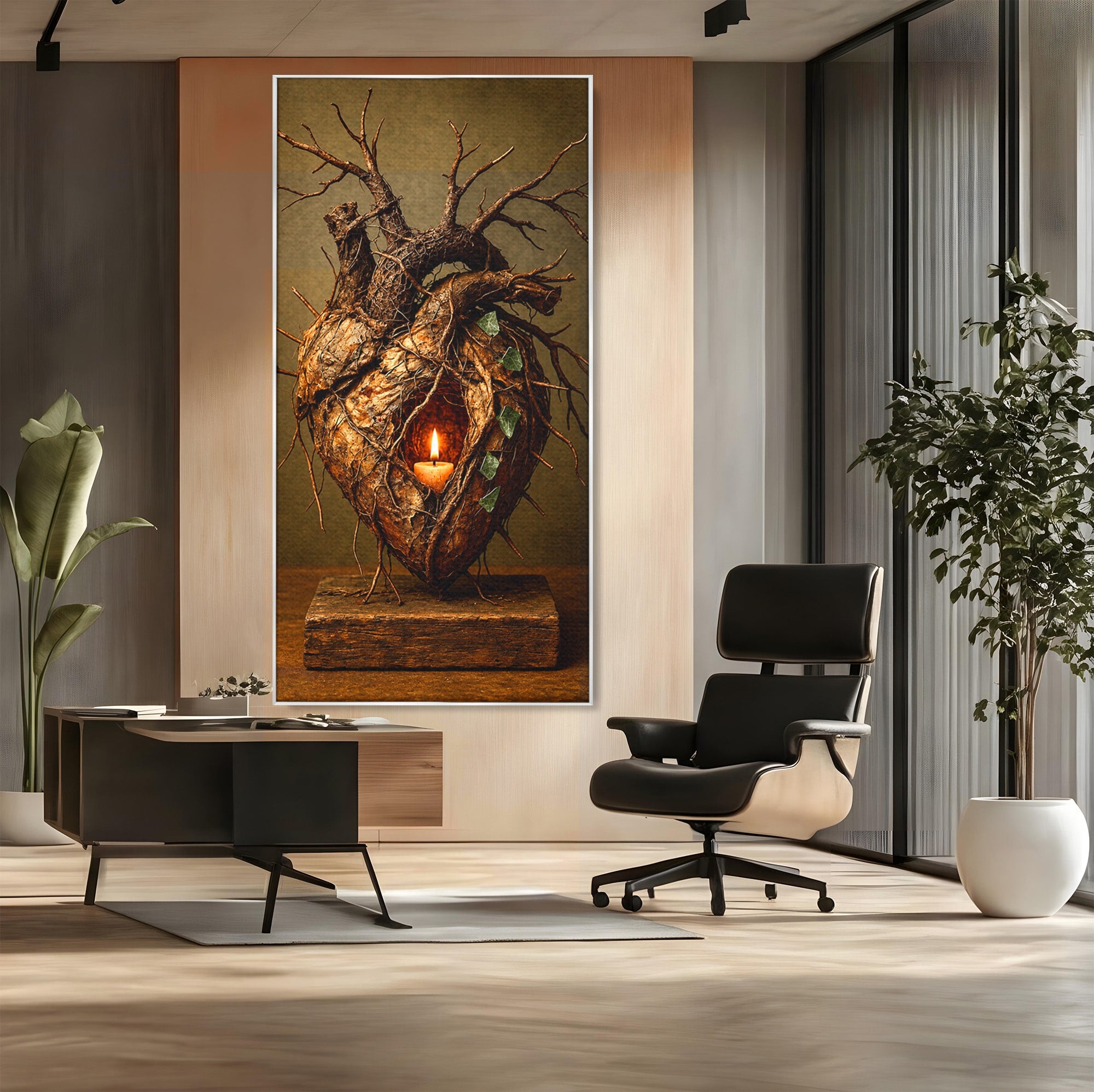 Tablou Canvas Premium LuxCanva® U1001, Inima Naturii, Inima, Natura, Lumanare, Arta, Living, Culori Vibrante