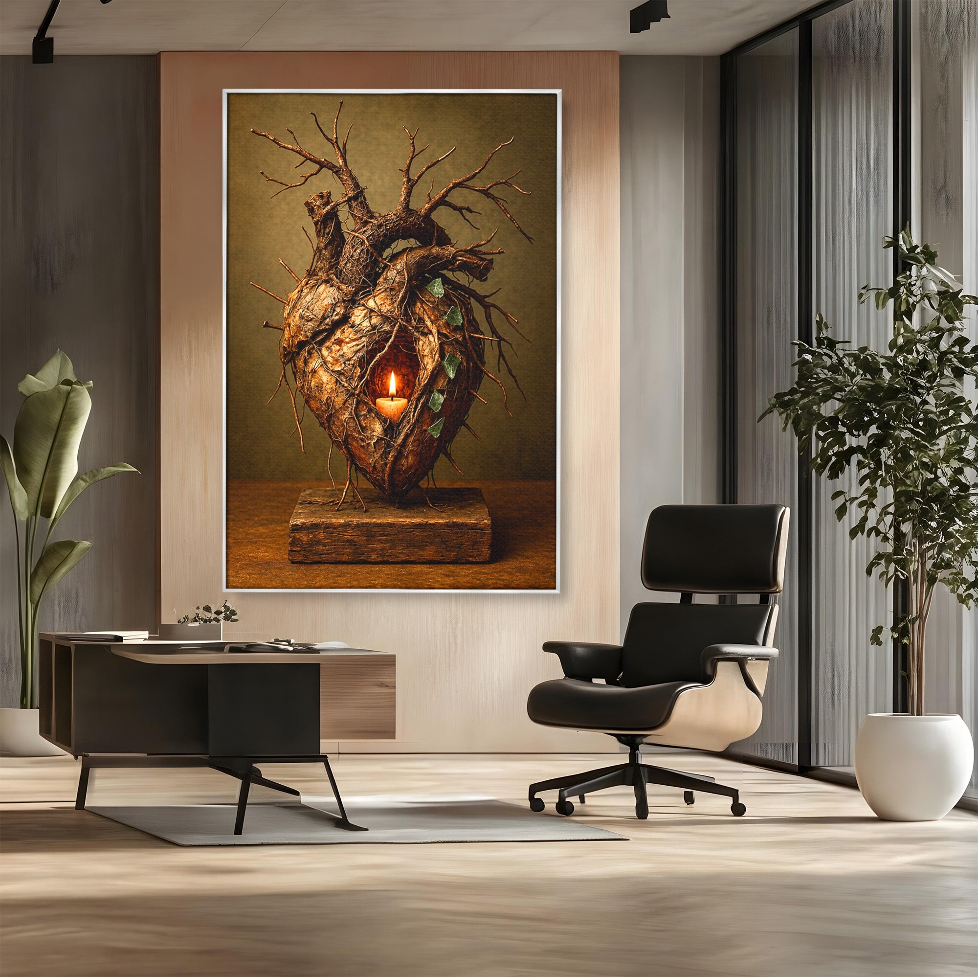 Tablou Canvas Premium LuxCanva® U1001, Inima Naturii, Inima, Natura, Lumanare, Arta, Living, Culori Vibrante