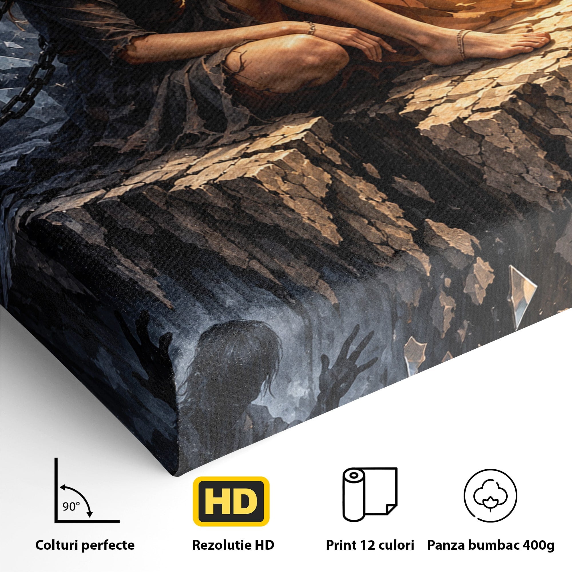 Tablou Canvas Premium LuxCanva® U1003, Reflectii Interioare, Reflectie, Fantezie, Emotii, Inger, Living, Culori Vibrante