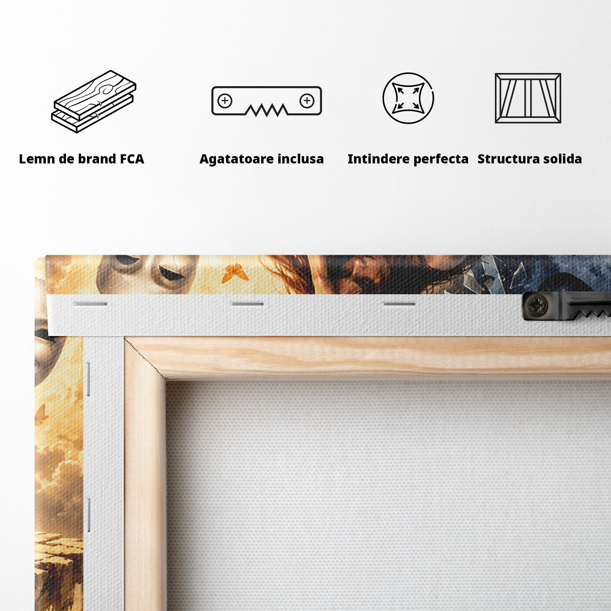 Tablou Canvas Premium LuxCanva® U1003, Reflectii Interioare, Reflectie, Fantezie, Emotii, Inger, Living, Culori Vibrante