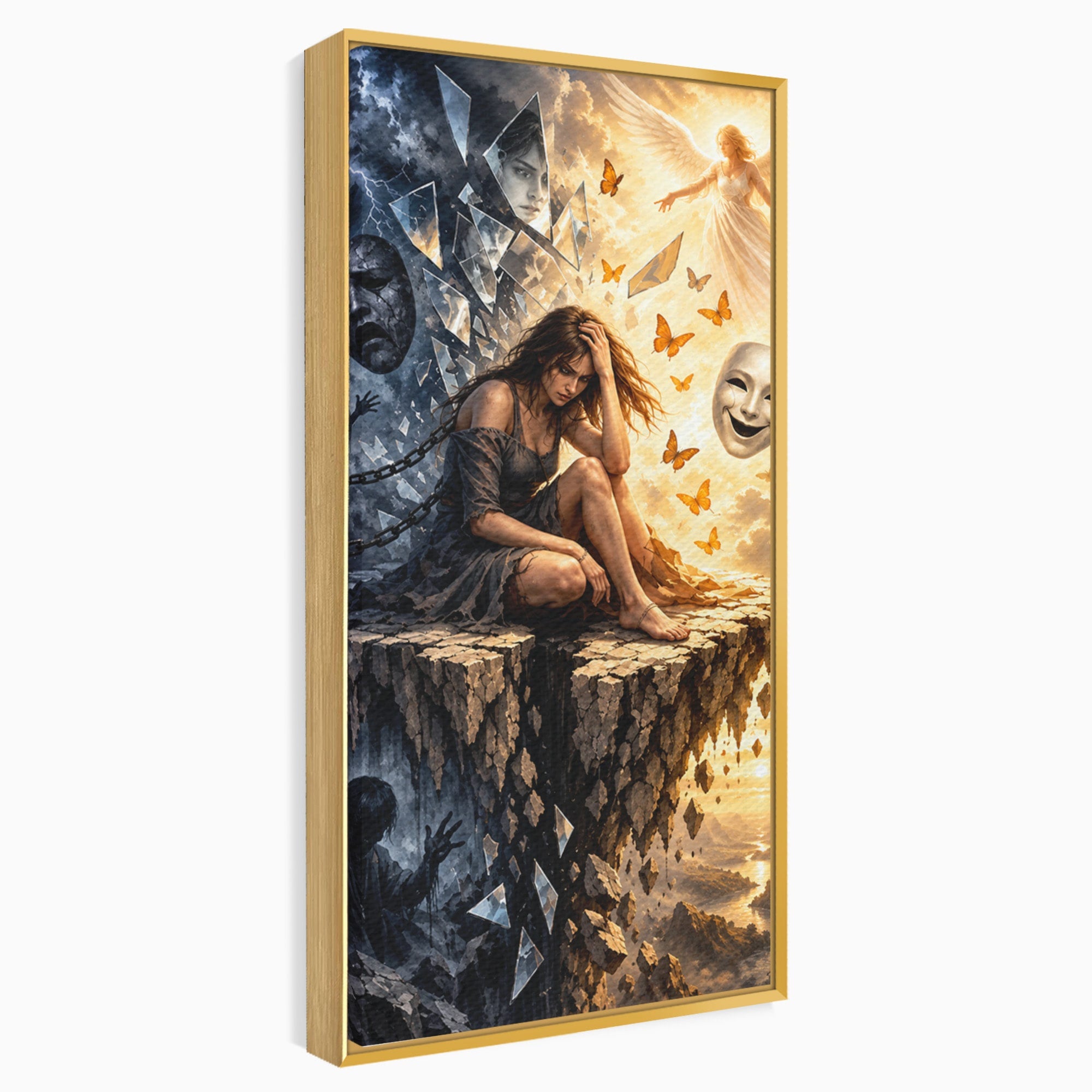 Tablou Canvas Premium LuxCanva® U1003, Reflectii Interioare, Reflectie, Fantezie, Emotii, Inger, Living, Culori Vibrante