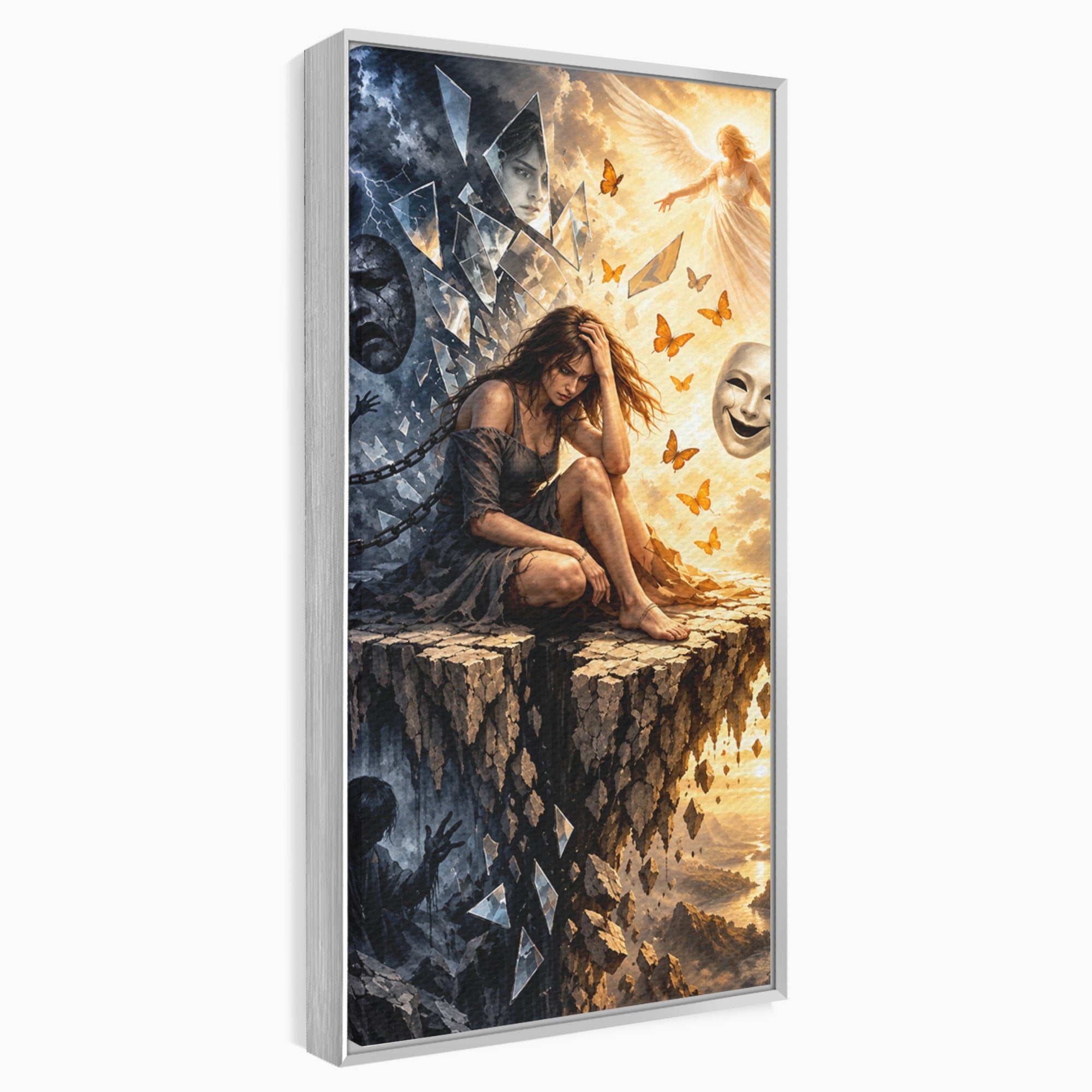 Tablou Canvas Premium LuxCanva® U1003, Reflectii Interioare, Reflectie, Fantezie, Emotii, Inger, Living, Culori Vibrante