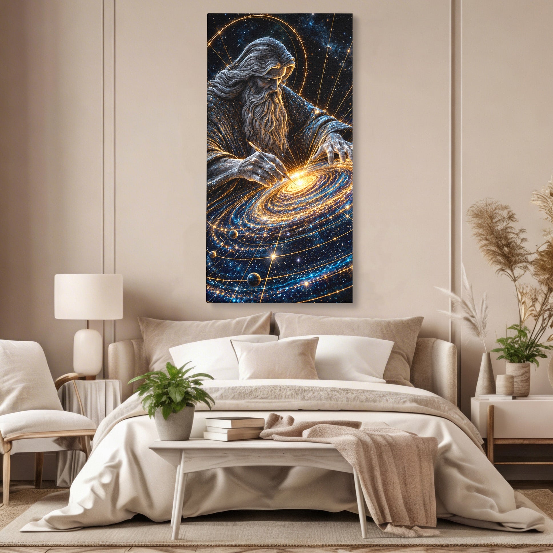 Tablou Canvas Premium LuxCanva® U1004, Creatorul Universului, Univers, Creator, Spatiu, Misticism, Living, Culori Vibrante