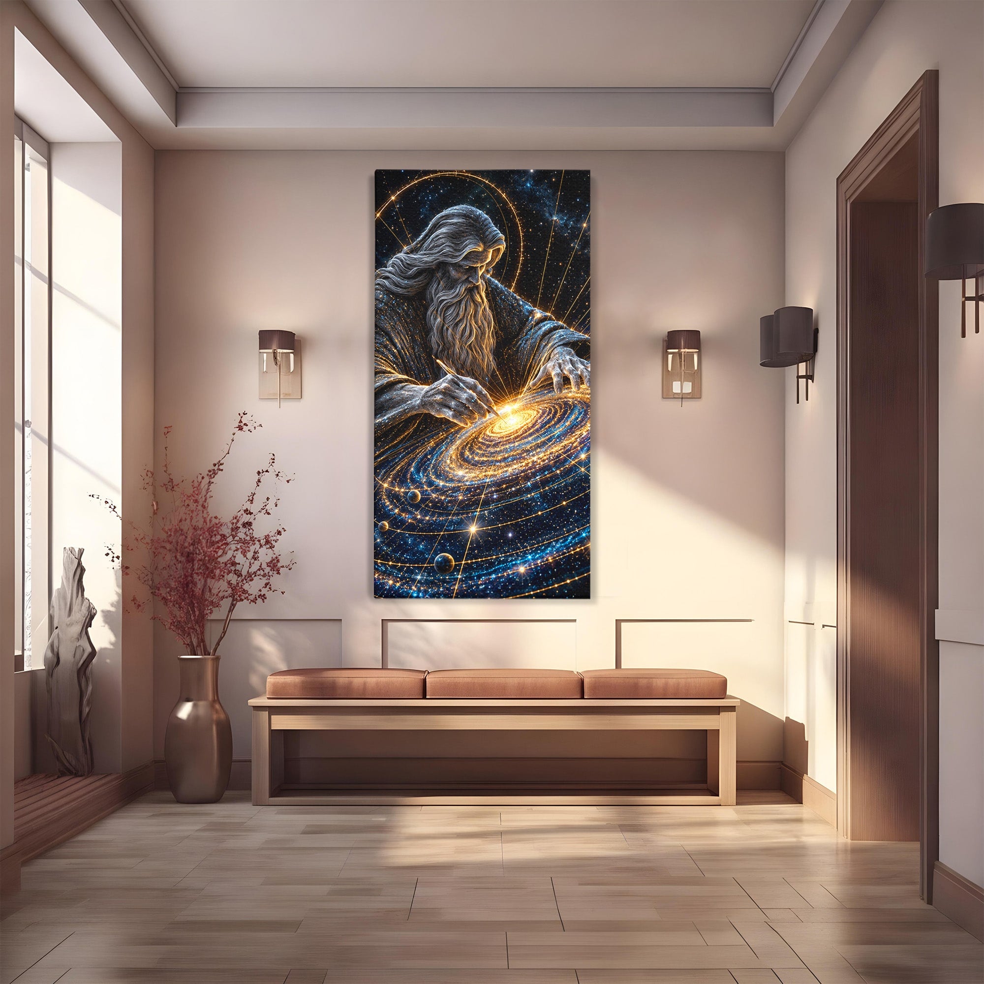 Tablou Canvas Premium LuxCanva® U1004, Creatorul Universului, Univers, Creator, Spatiu, Misticism, Living, Culori Vibrante