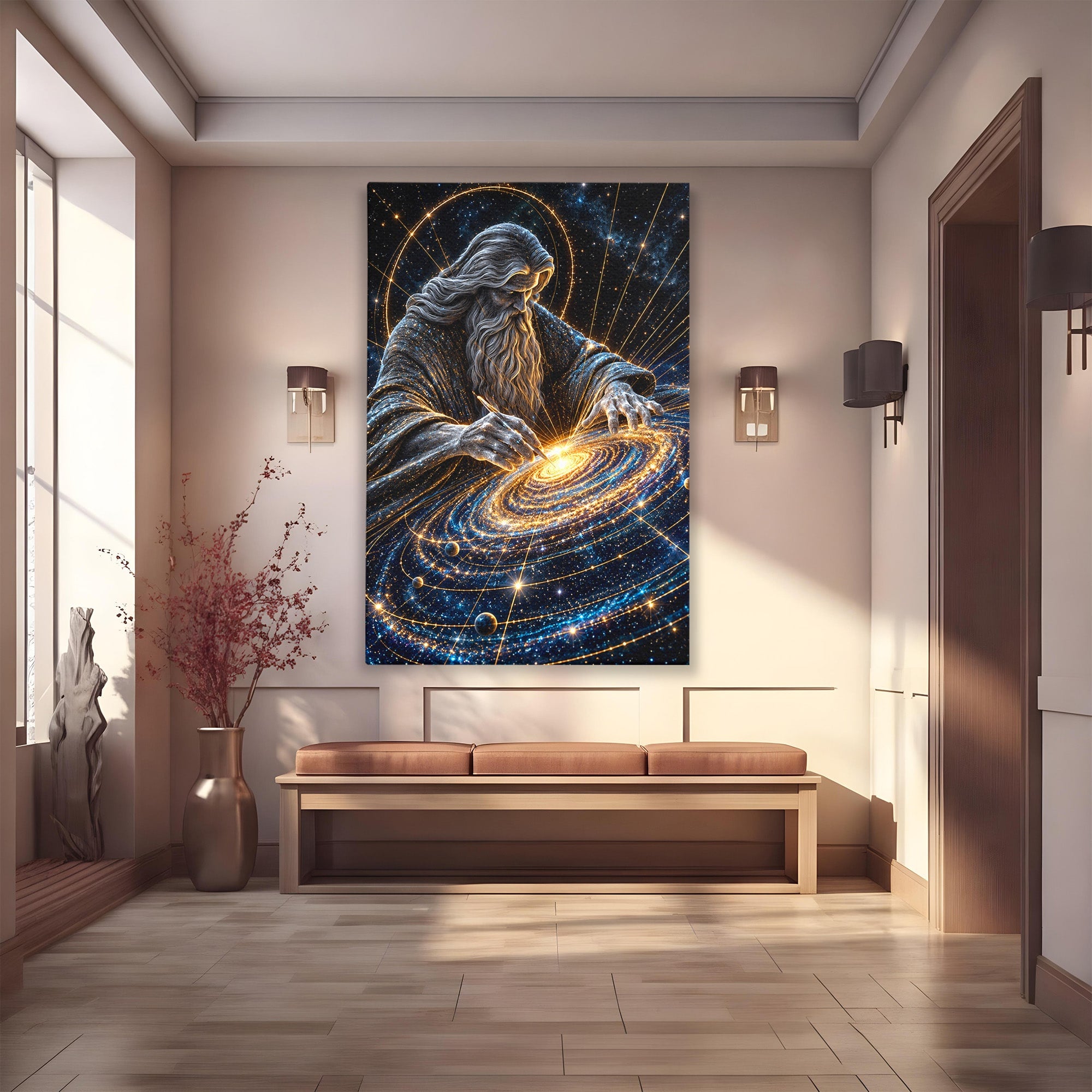 Tablou Canvas Premium LuxCanva® U1004, Creatorul Universului, Univers, Creator, Spatiu, Misticism, Living, Culori Vibrante