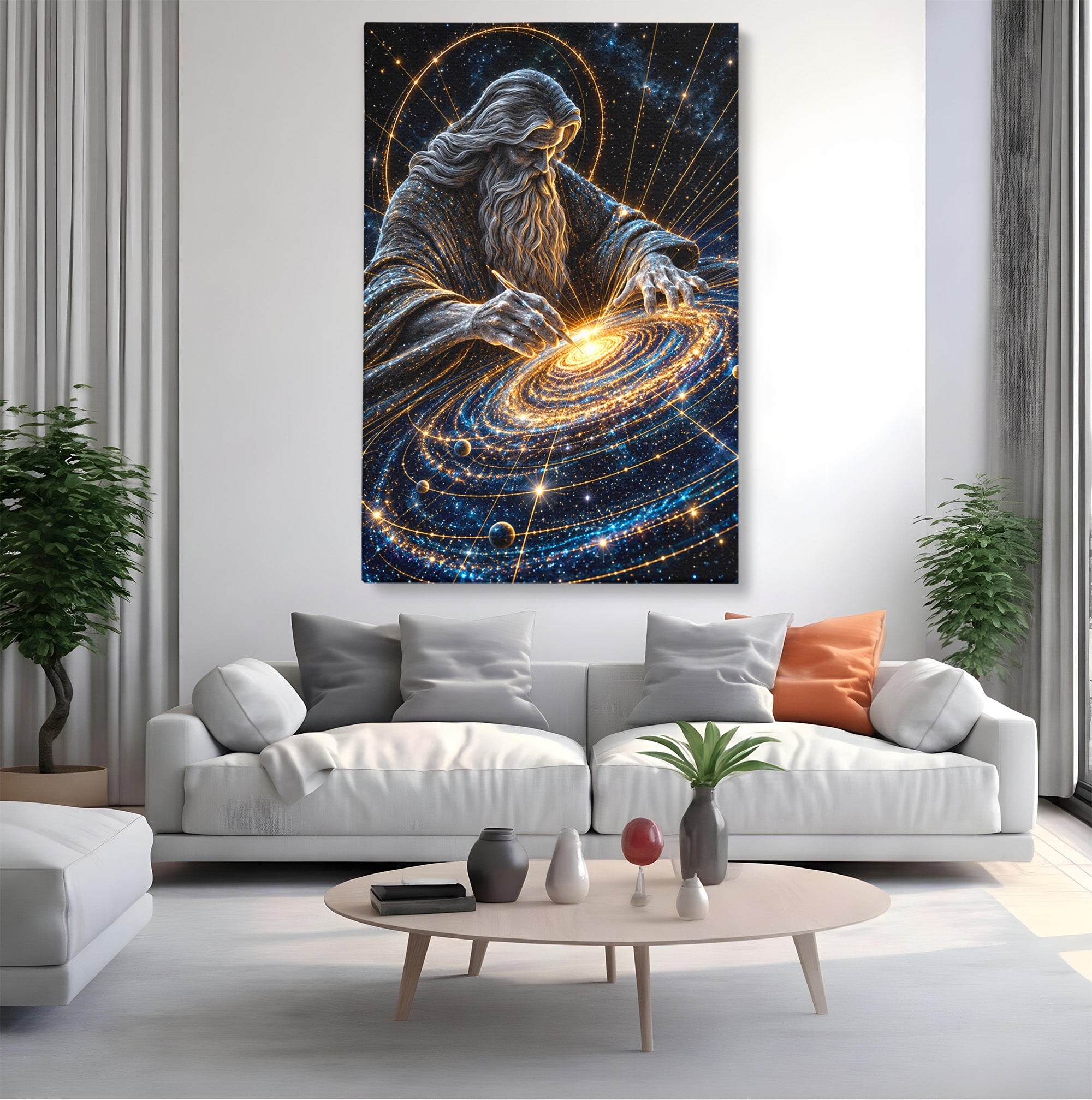 Tablou Canvas Premium LuxCanva® U1004, Creatorul Universului, Univers, Creator, Spatiu, Misticism, Living, Culori Vibrante