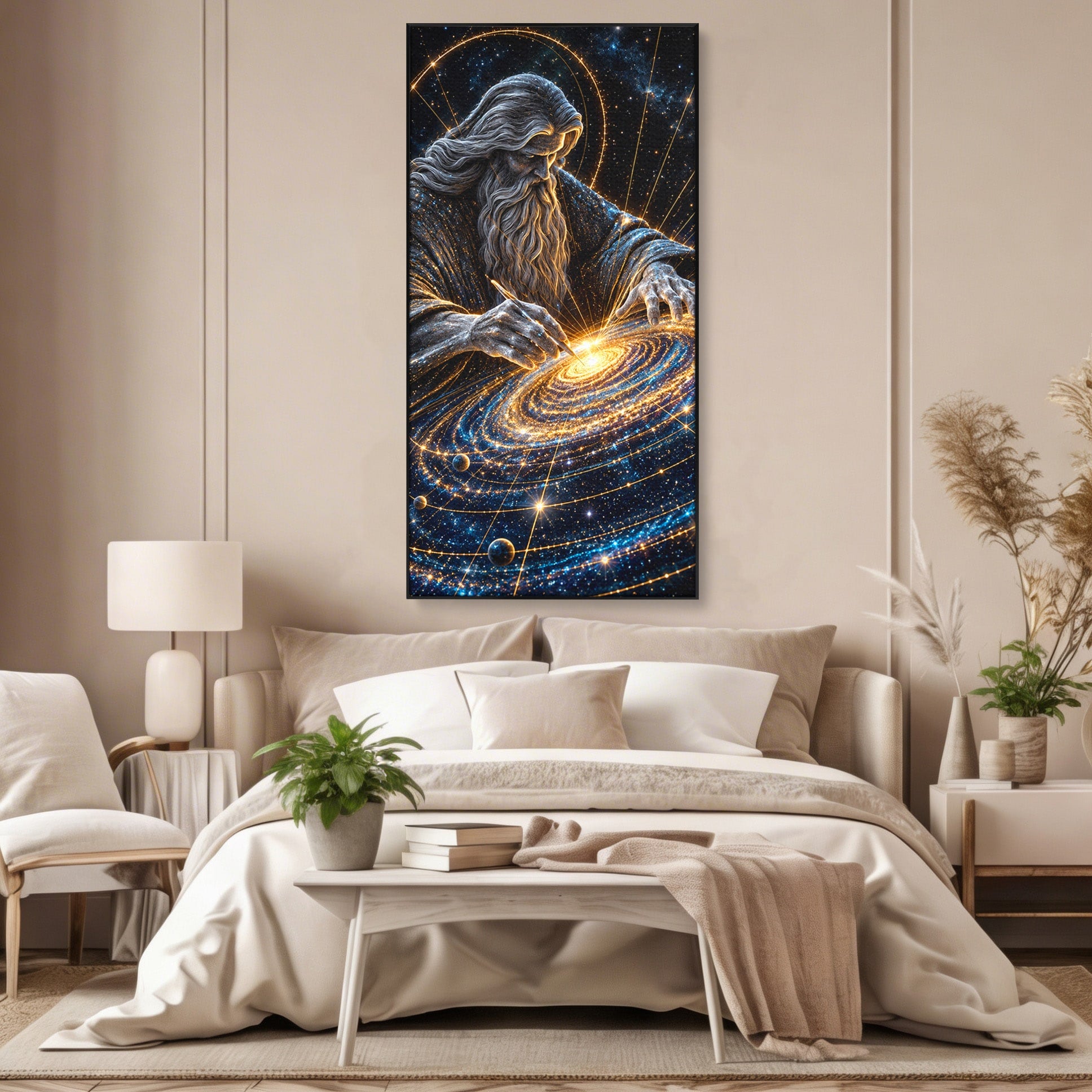 Tablou Canvas Premium LuxCanva® U1004, Creatorul Universului, Univers, Creator, Spatiu, Misticism, Living, Culori Vibrante