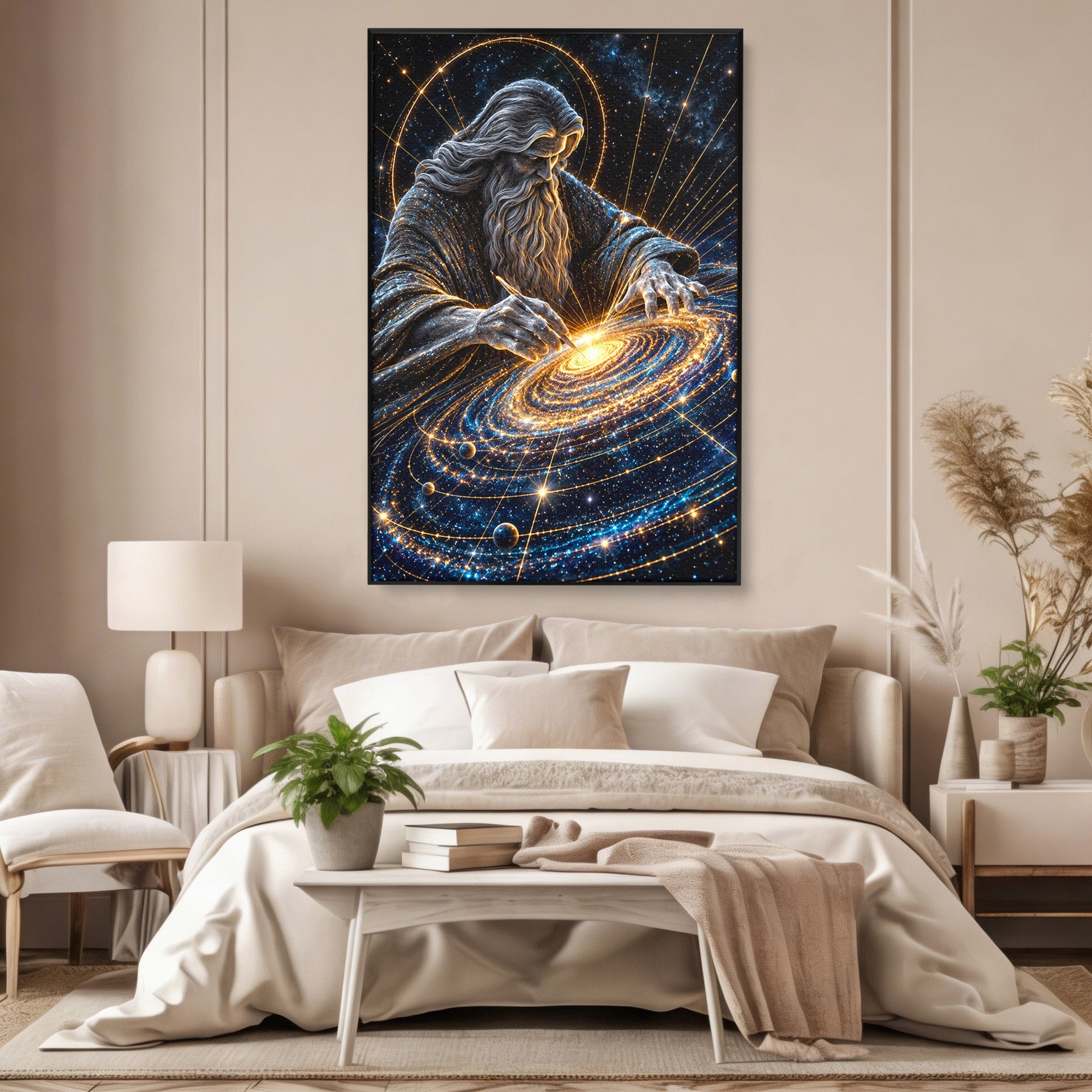 Tablou Canvas Premium LuxCanva® U1004, Creatorul Universului, Univers, Creator, Spatiu, Misticism, Living, Culori Vibrante